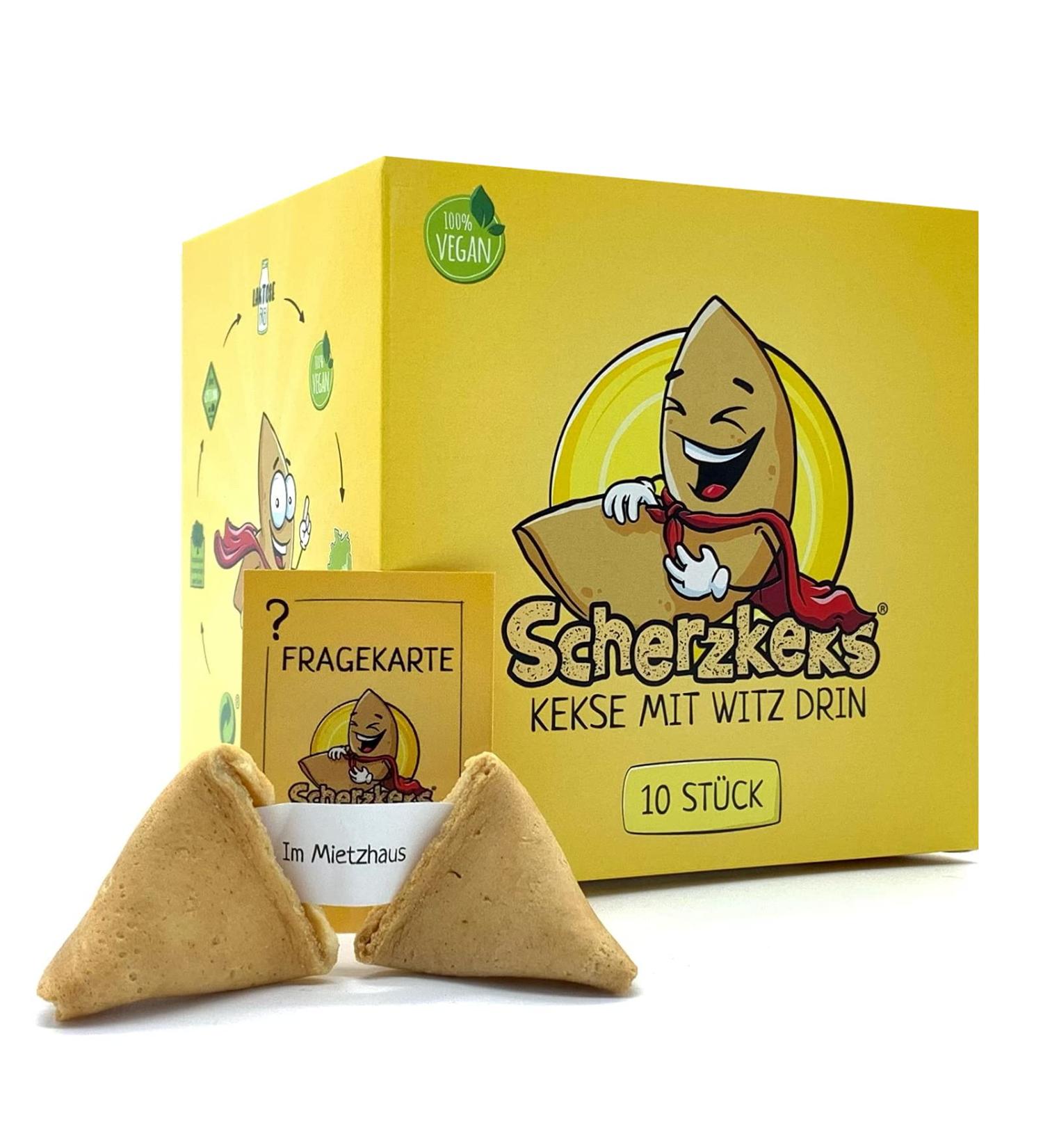 Buy Scherzkeks 10er Box - 10 Funny Joke Cookies Gift Pack Made in Germany for Birthdays JGA Family Celebrations & Holidays - Buy Online on SooperMarket.com
