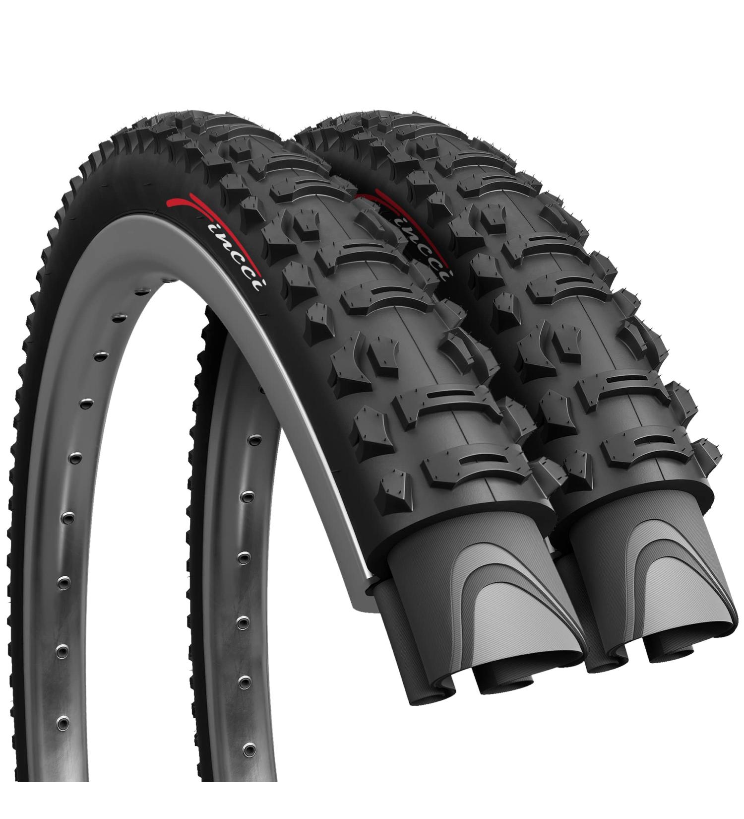 Fincci Pair 26x1.95 Bike Tires for MTB Mountain Hybrid Bicycle - Pack of 2 | Foldable 60 TPI, 50-559 Size - Buy Online on SooperMarket.com