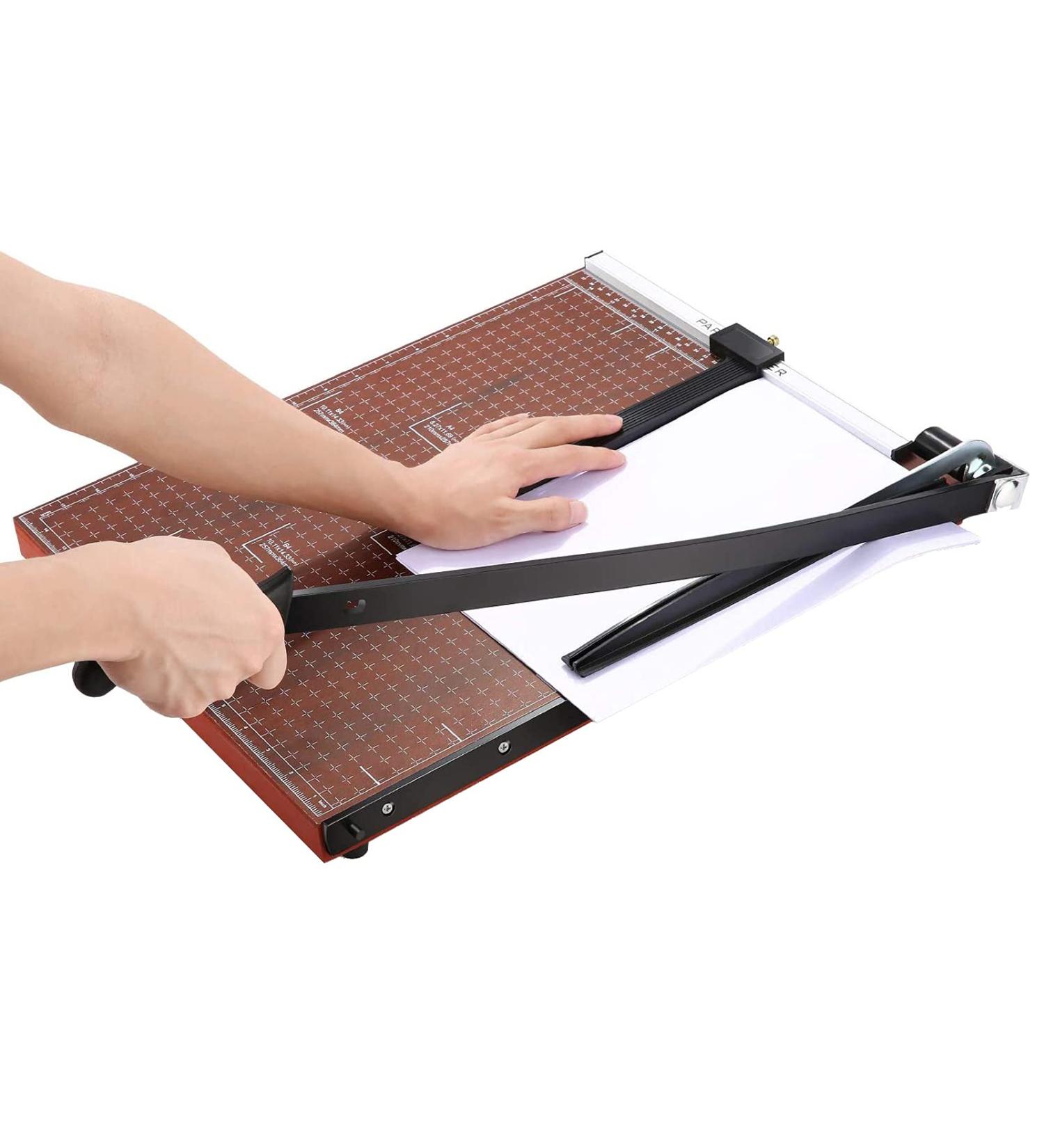 A2-B7 Paper Trimmer Paper Cutter Heavy Duty Trimmer Gridded Paper Photo Guillotine Craft Machine 18 inch Cut Length 12 Sheets Capacity for Office Home Use Red - Buy Online on SooperMarket.com