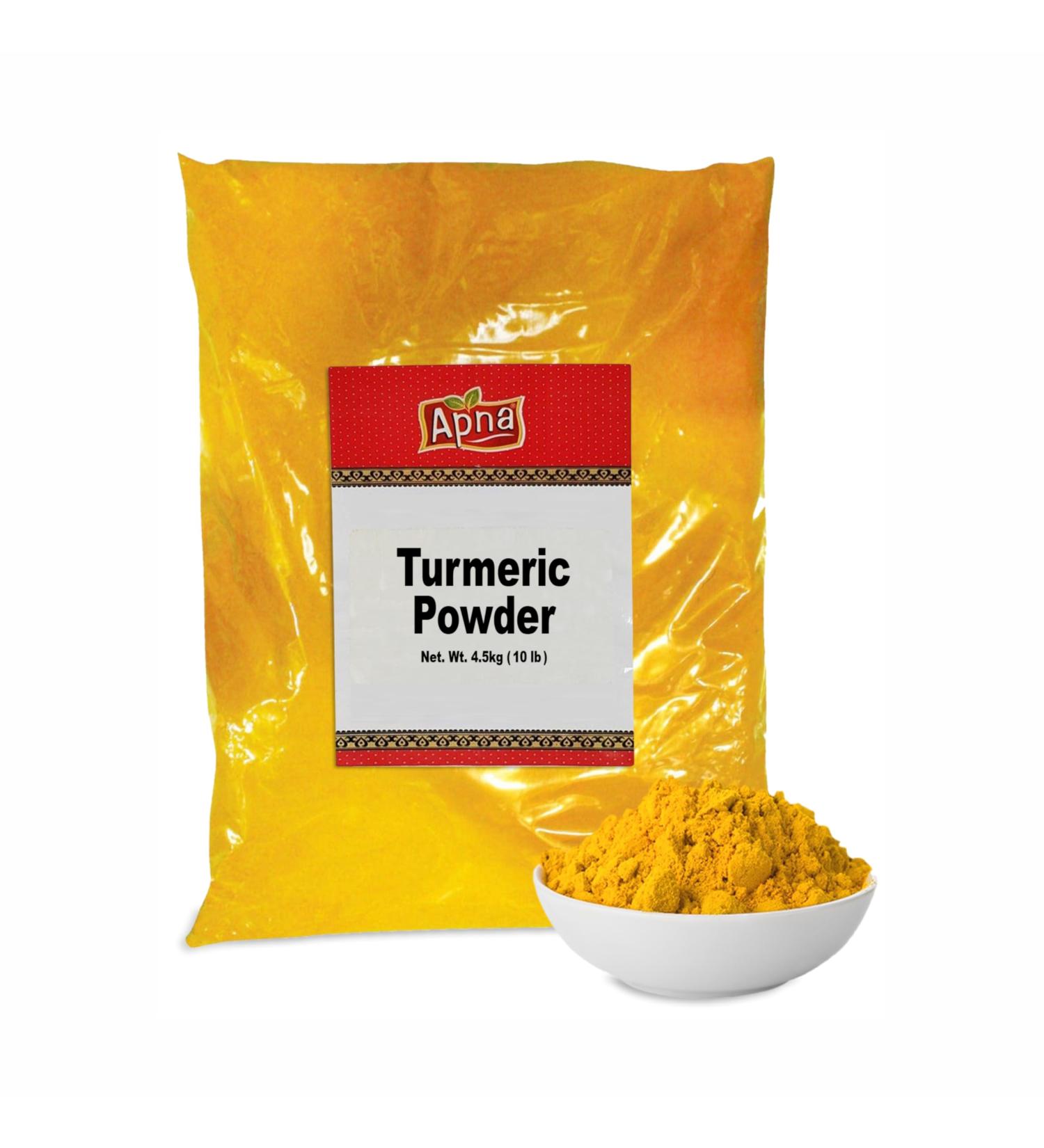 Apna Turmeric Powder 4.5 kg (10 lb) Organic Ground Curcumin Powder (Haldi) Turmeric Root Powder Spice Quality Natural Herbs & Spices for Cooking 100% Natural Non-GMO Vegan & Gluten Free
