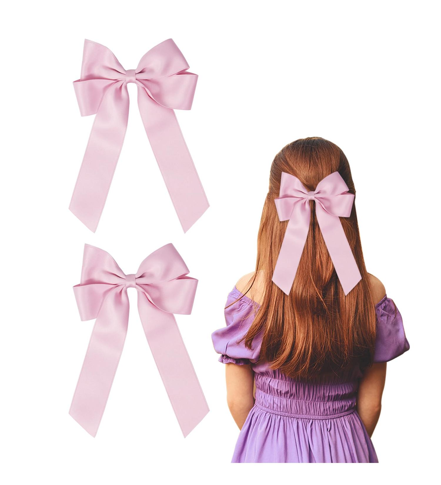 2 Pack Bow Hair Clips Pink Hair Bows for Women Girls Large Bow Clips Hair Barrette Hair Accessories Cherry Pink - Buy Online on SooperMarket.com