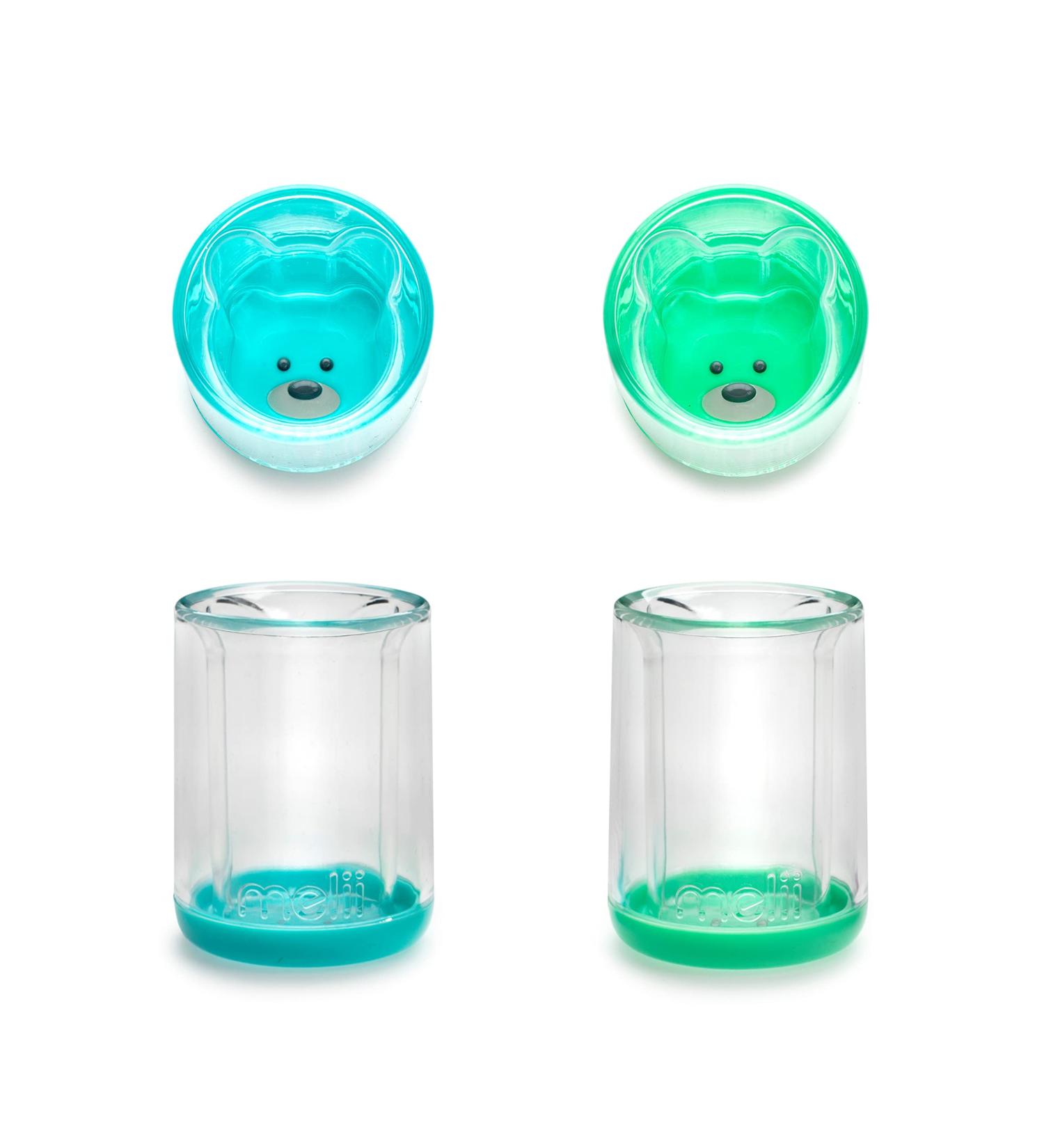Melii Double-Walled Bear Drinking Cup for Kids - Blue + Mint 2 Pack - Buy Online on SooperMarket.com