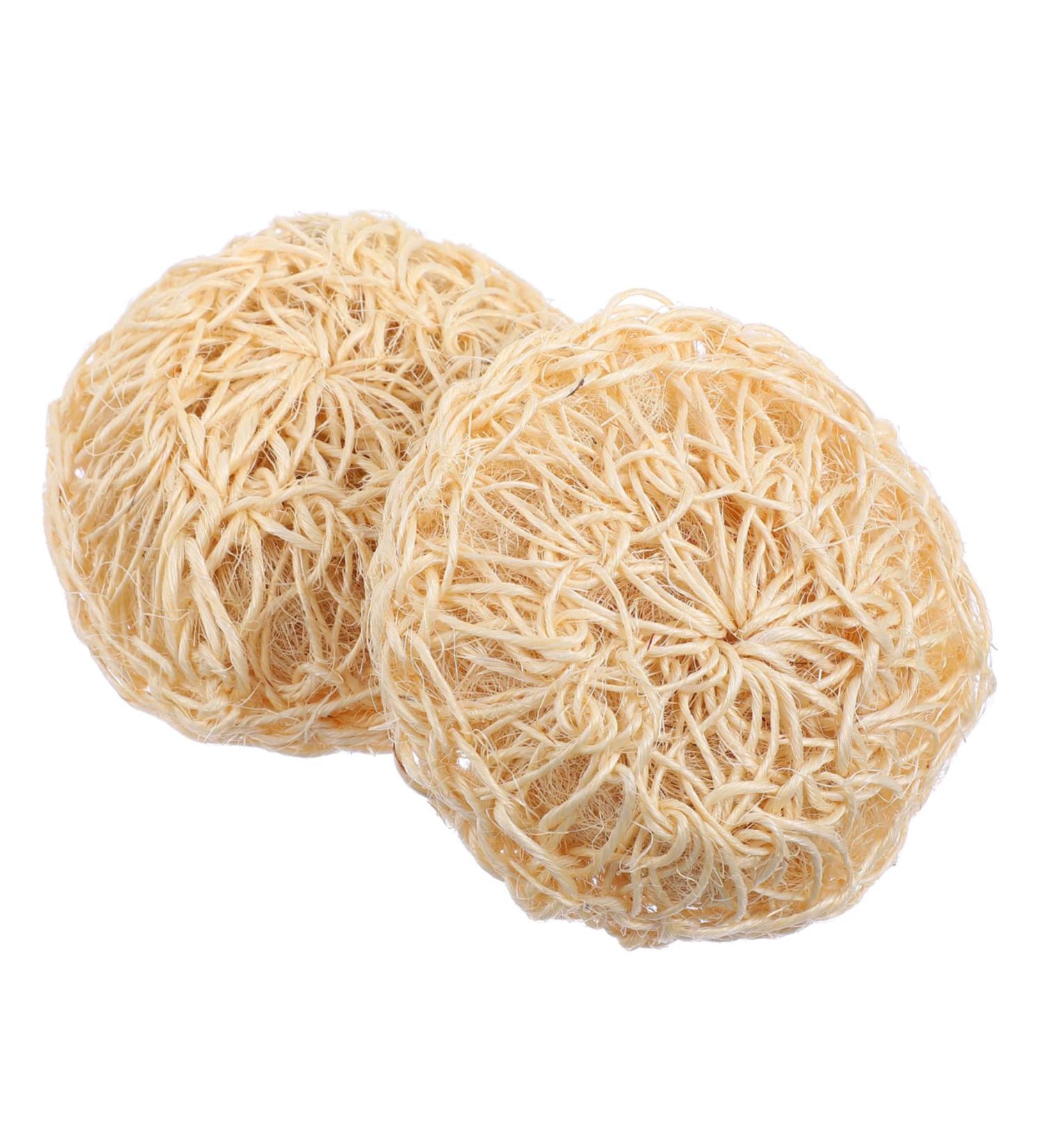 KALLORY 2pcs Natural Loofah Bath Sponge Set - Exfoliating Scrubber for Showers & Spa | International Shipping - Buy Online on SooperMarket.com
