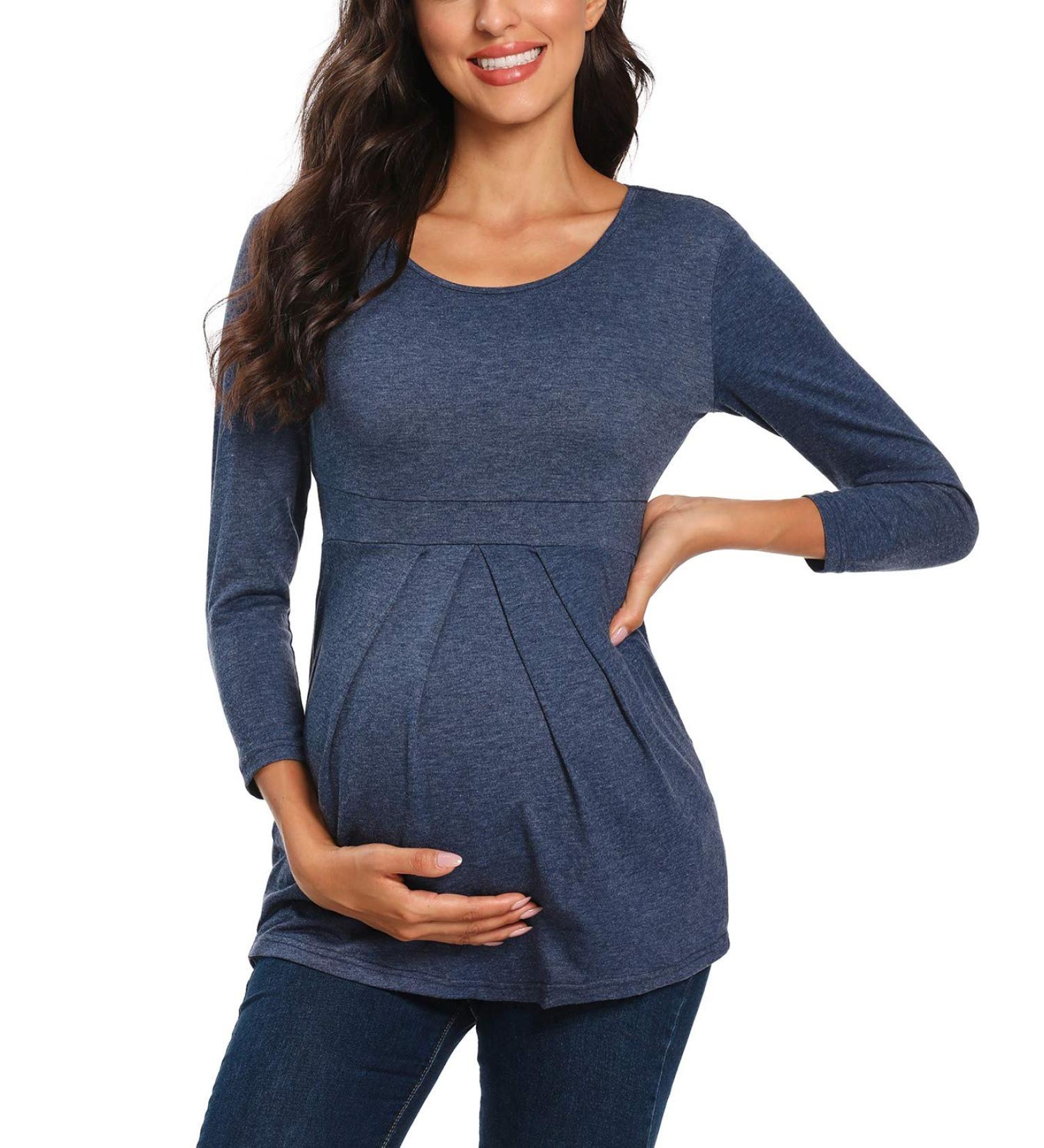 Love2Mi Maternity Short Sleeve Pregnancy T-Shirt XL Navy-l - Summer Tunic - Buy Online on SooperMarket.com