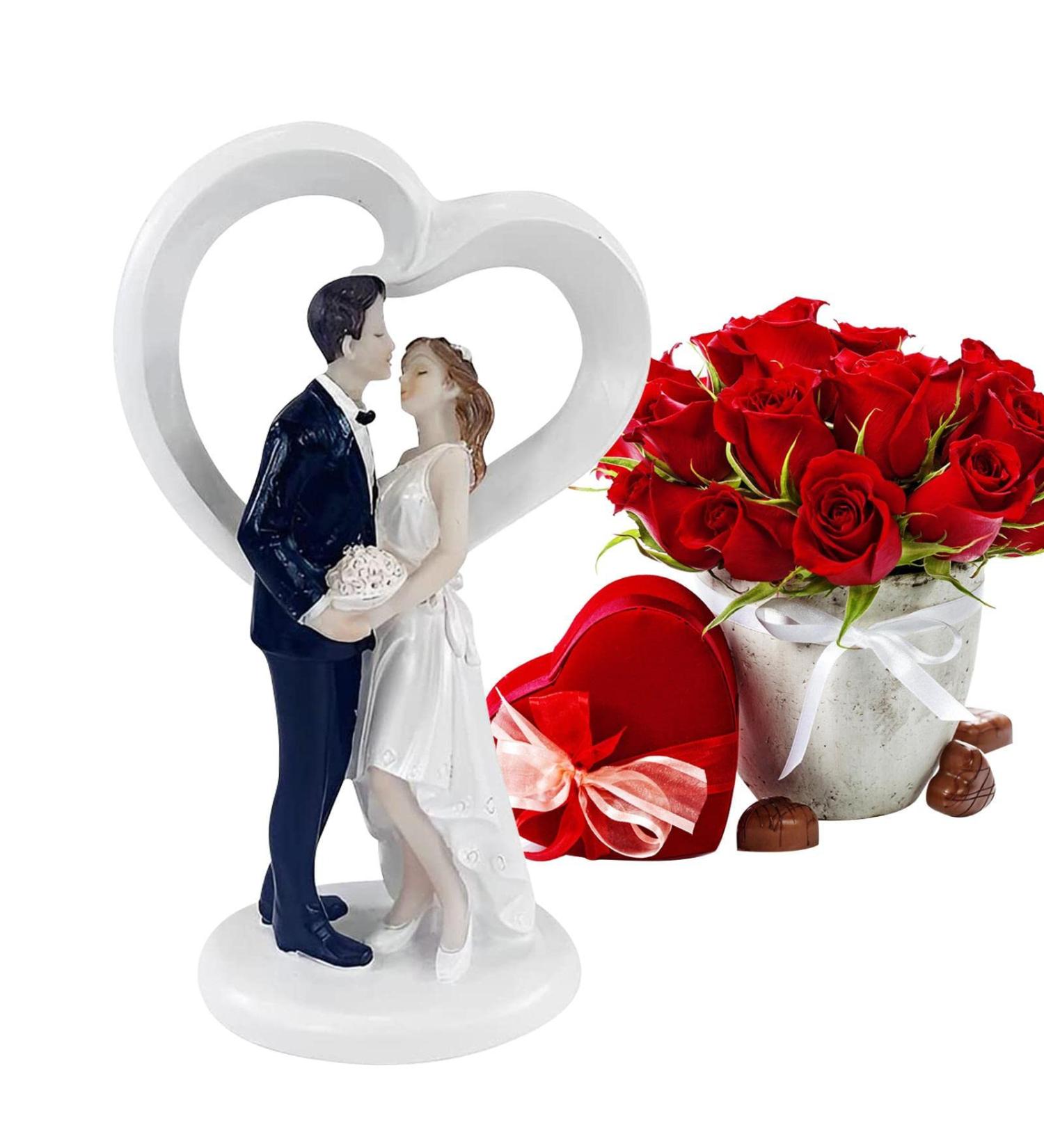Teksome Couple Cake Toppers Resin Wedding Toppers for Cake Wedding Cake Decorations Wedding Cake Toppers Bride And Groom Figures - Buy Online on SooperMarket.com
