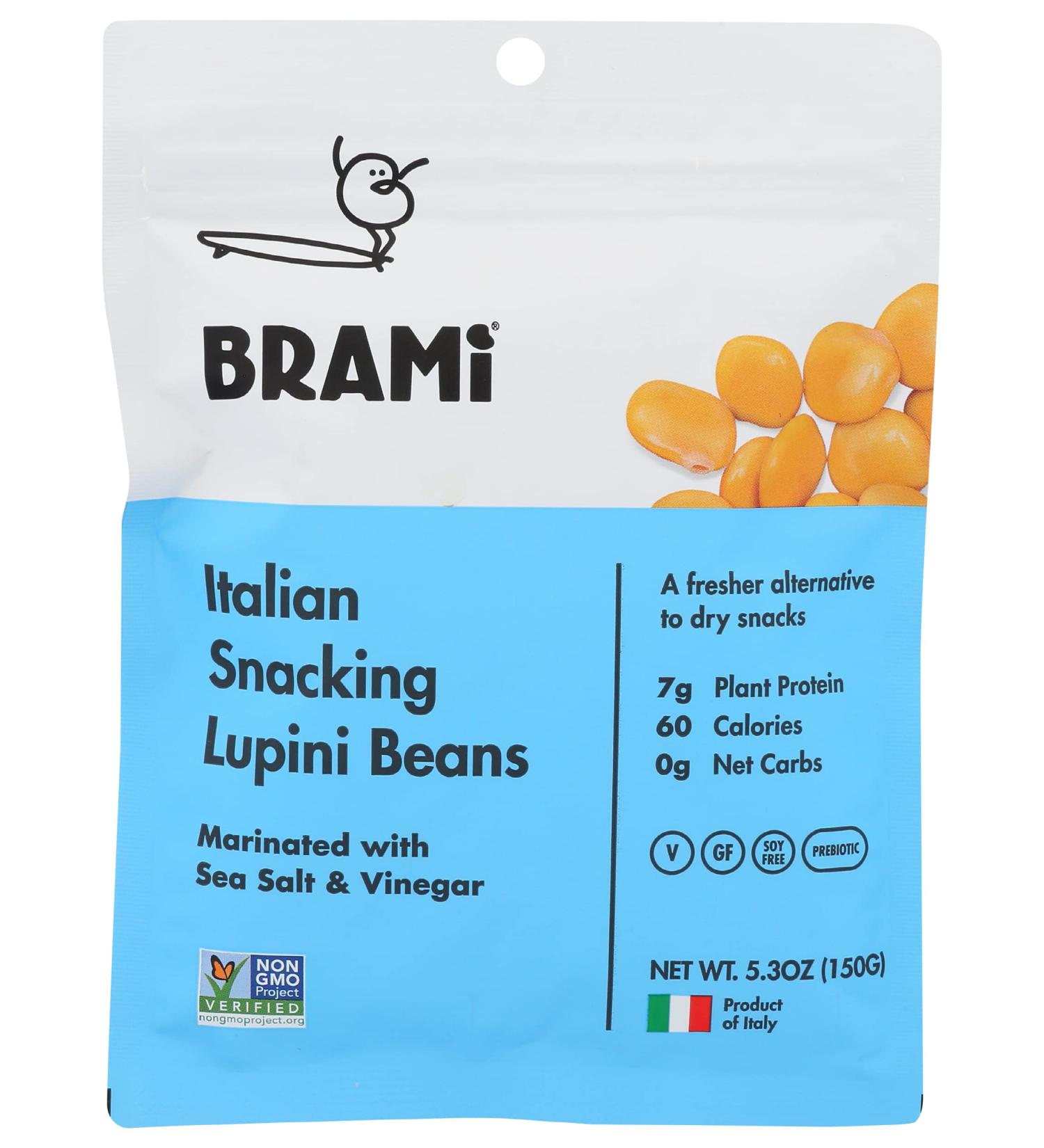 Brami Lupini Snack Beans with Sea Salt - 5.3 oz | Healthy, High-Protein Snack - Buy Online on SooperMarket.com