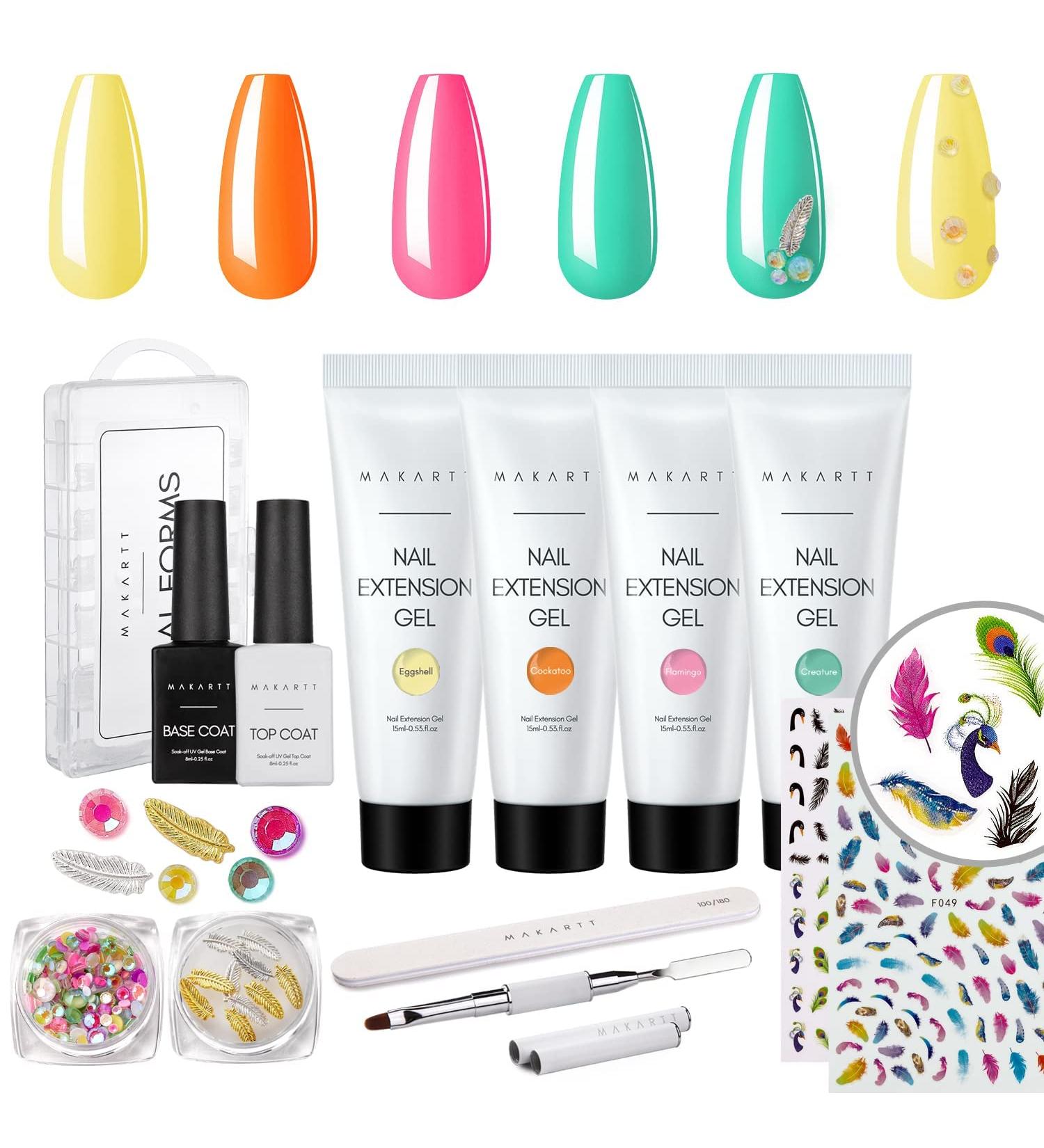 Makartt Poly Nail Set - All-in-One Builder Gel & Color Kit for Nail Extensions | Perfect for Starters & Technicians - Birds of Paradise Spring Series - Buy Online on SooperMarket.com