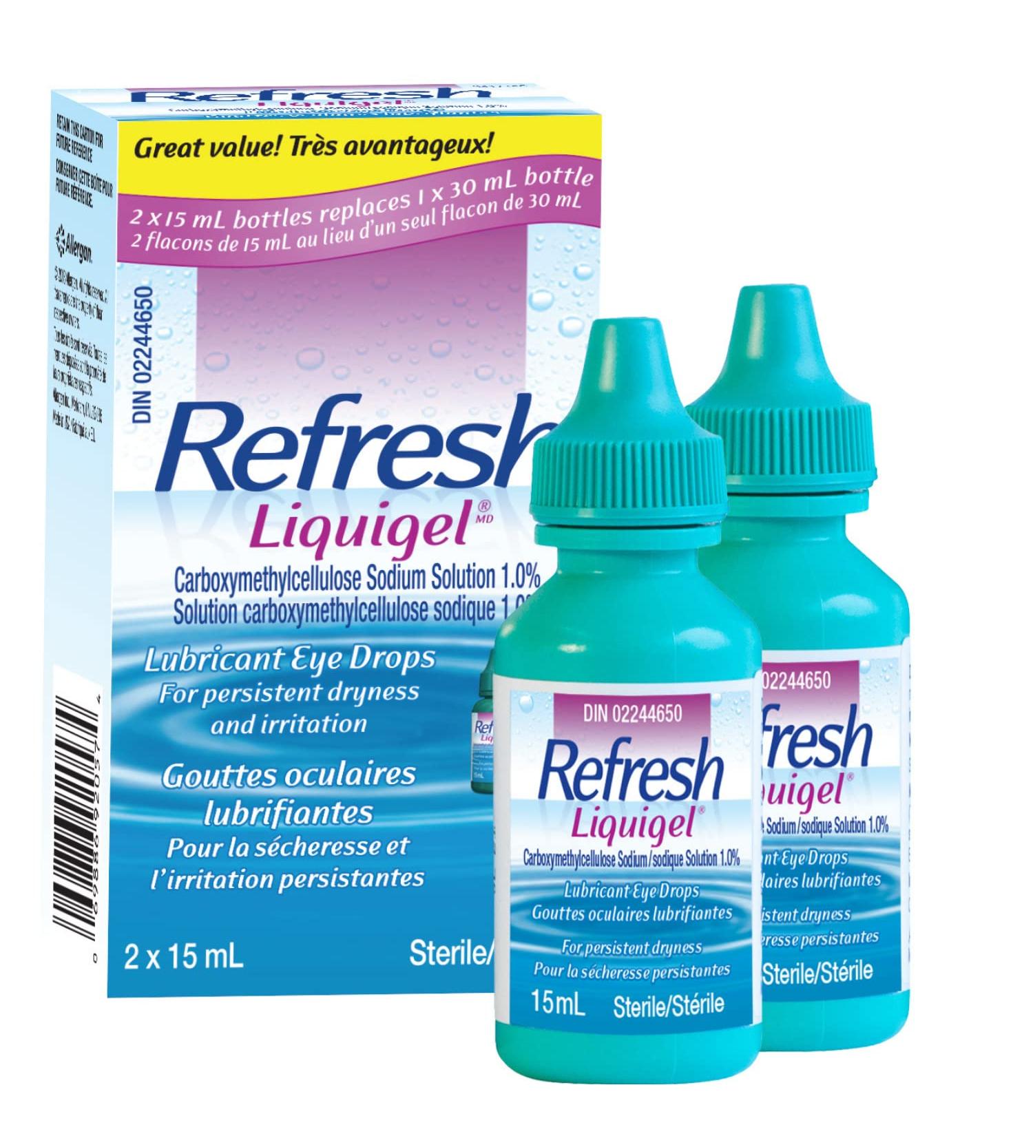 Refresh Liquigel Ophthalmic Solution Lubricant Eye Drops Persistent Dryness and Irritation 2x15ml - Buy Online on SooperMarket.com