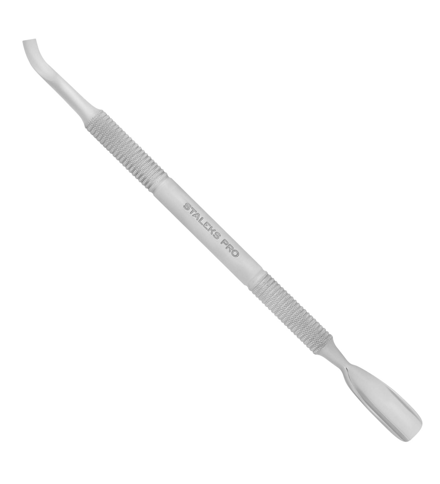 Staleks Pro Expert 30 Type 4.3 Cuticle Pusher with rounded and bent blade side - Left-Handed User Friendly - Model PE-30/4.3 - Buy Online on SooperMarket.com