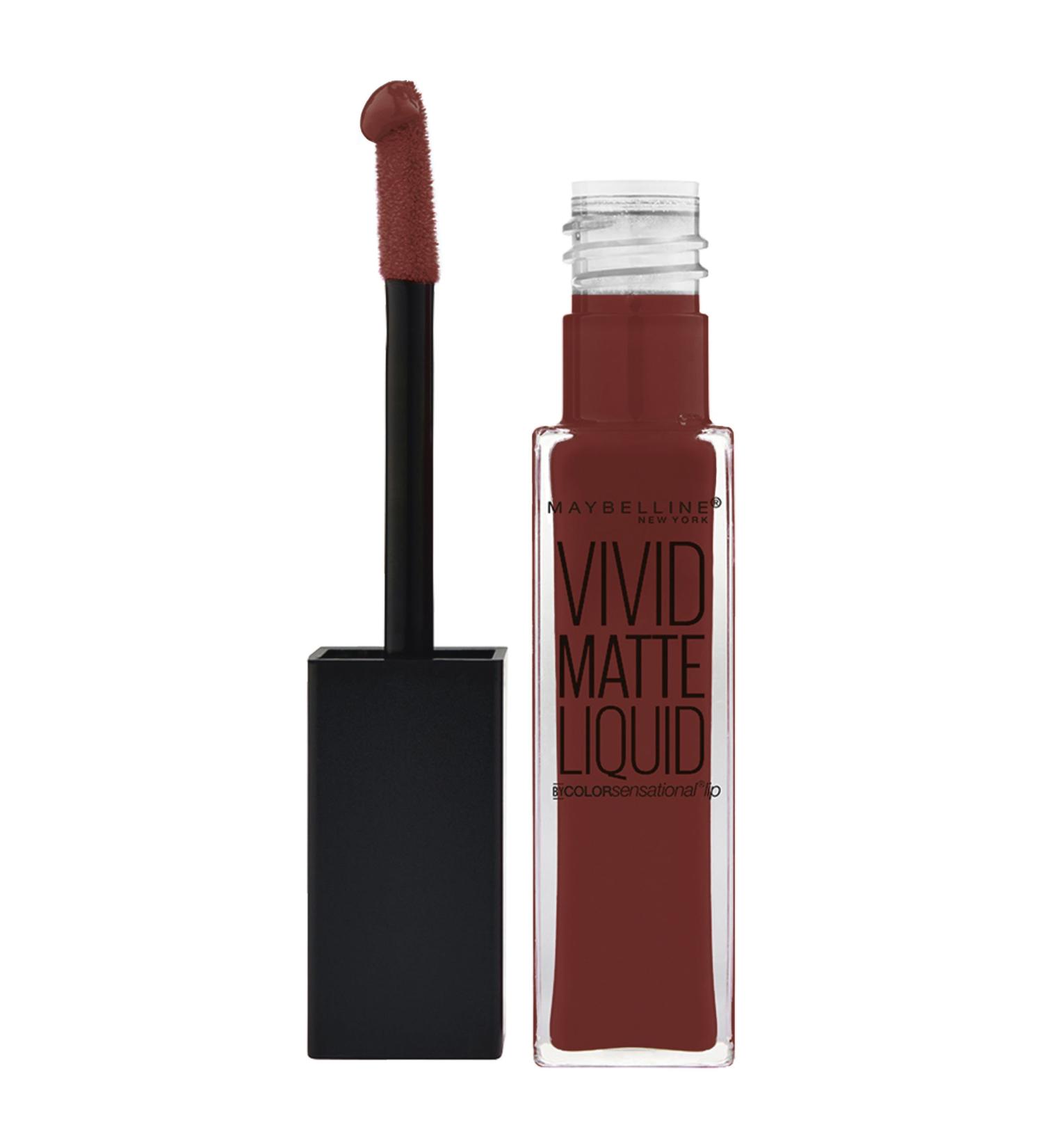 Maybelline Color Sensational Vivid Matte Liquid Lipstick - Coffee Buzz (Number 37) - Buy Online on SooperMarket.com