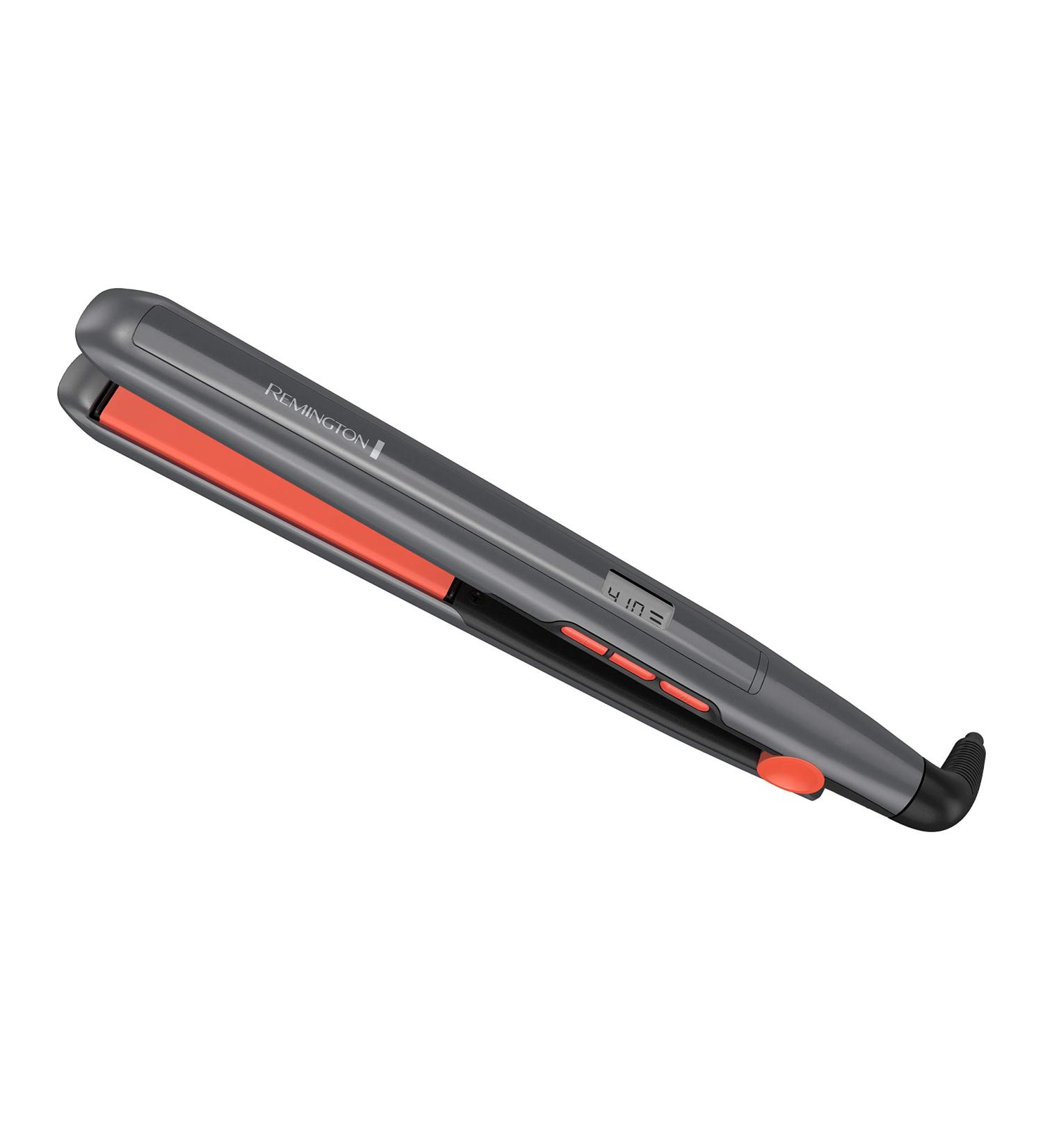 Remington S5500TA Anti-Static Flat Iron | 1 " Floating Ceramic Plates & Digital Controls | Hair Straightener - Grey/Coral | International Shipping Available - Buy Online on SooperMarket.com
