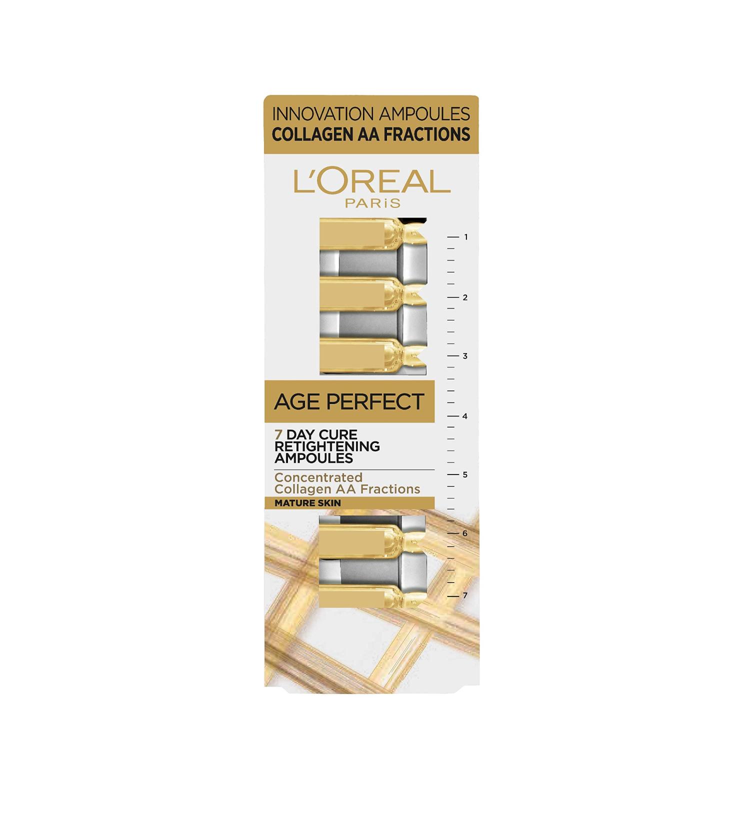 L'Oreal Paris Age Perfect Retightening Collagen Ampoules For Mature Skin X7 - Buy Online on SooperMarket.com