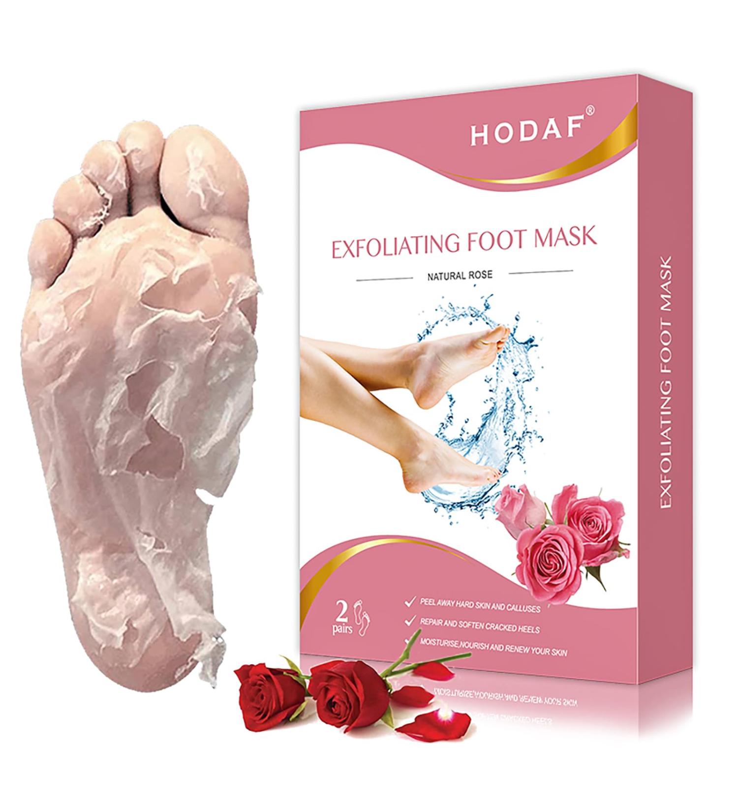 Buy SDSM Foot Mask for Hard Skin - 2 Pairs of Peeling Socks for Dead Skin & Cracked Heels - Plant-Based Moisturizing Formula for Baby Soft Feet (Rose) - International Shipping Available - Buy Online on SooperMarket.com