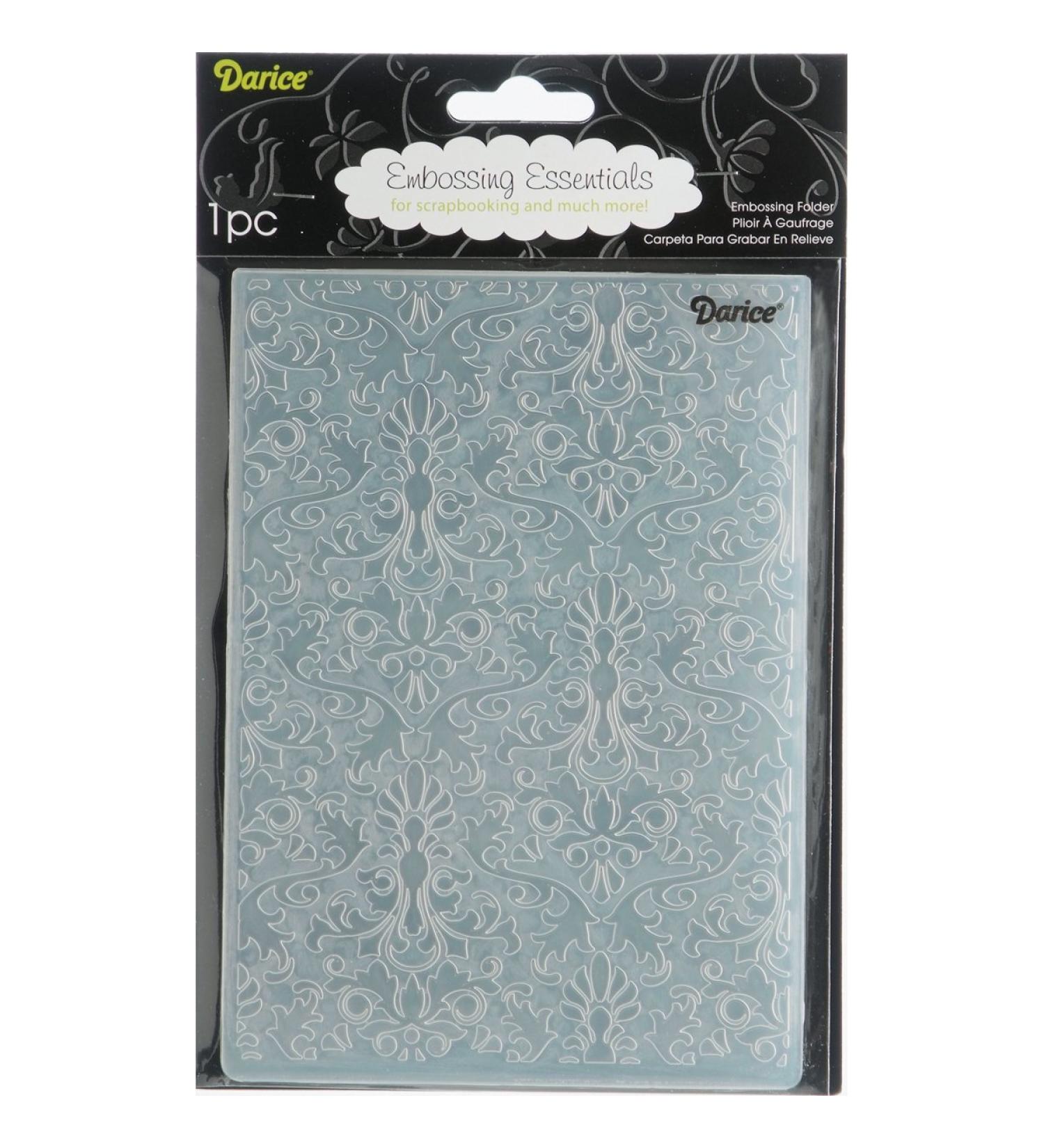 Darice 1217-63 Damask Embossing Folder - 5 x 7-Inch Clear | High-Quality Embossing Tool - Buy Online on SooperMarket.com