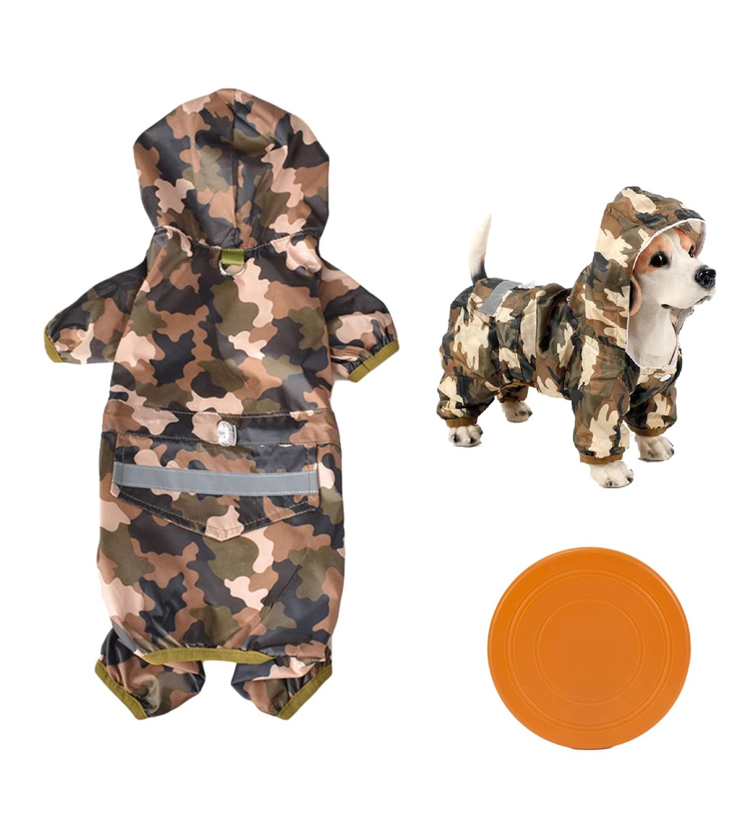 DKDDSSS Dog Waterproof Coat Dog Hooded Breathable Pet Lightweight Rain Jacket Dog Rain Poncho With Reflective Strip Harness Hole Four Legs For Small to Medium Dog Corgis Dachshund(L) - Buy Online on SooperMarket.com
