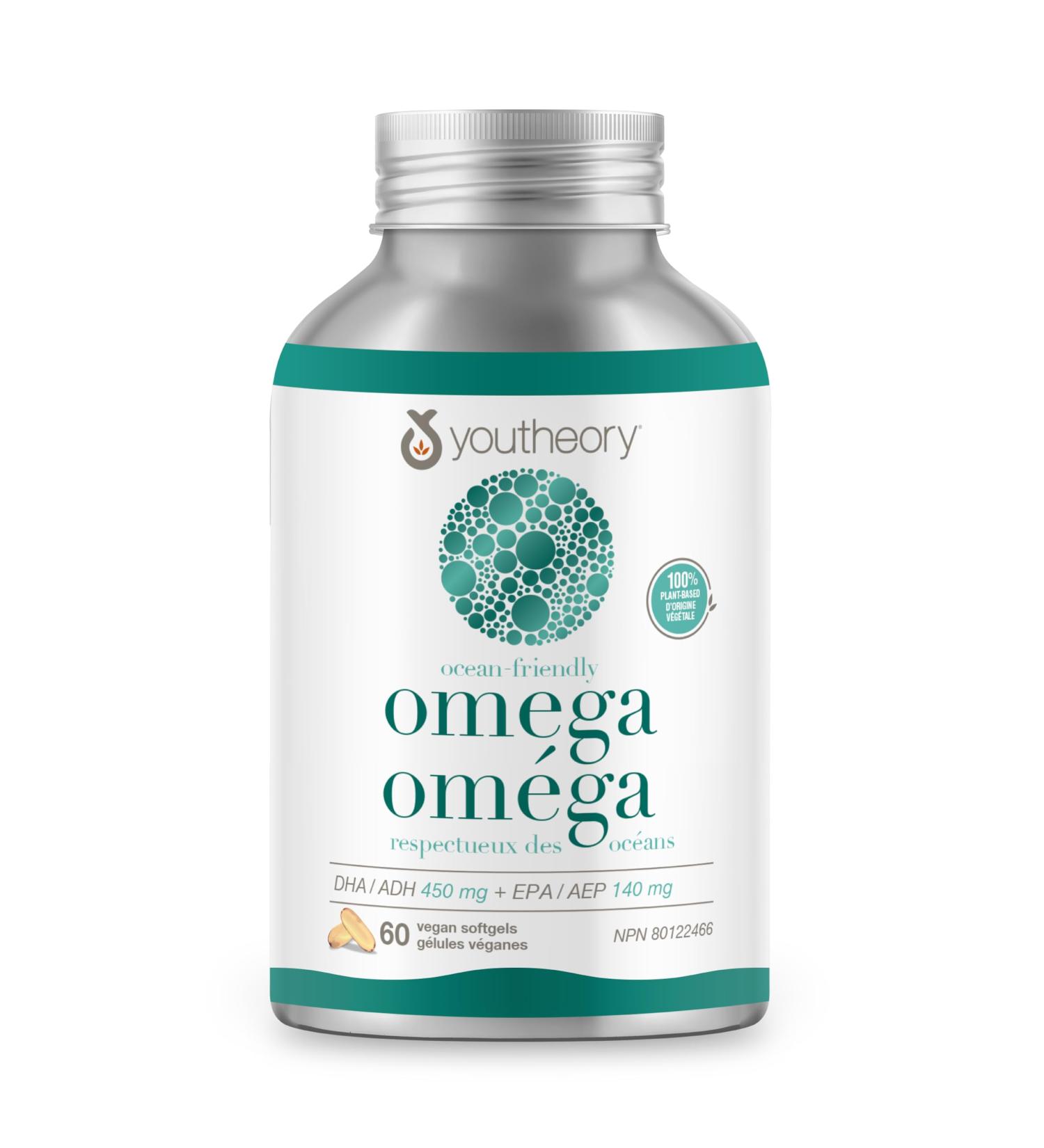 Youtheory Ocean Friendly Omega Plant Based & Vegan Omega Supports Brain & Heart Health 60 Count - Buy Online on SooperMarket.com