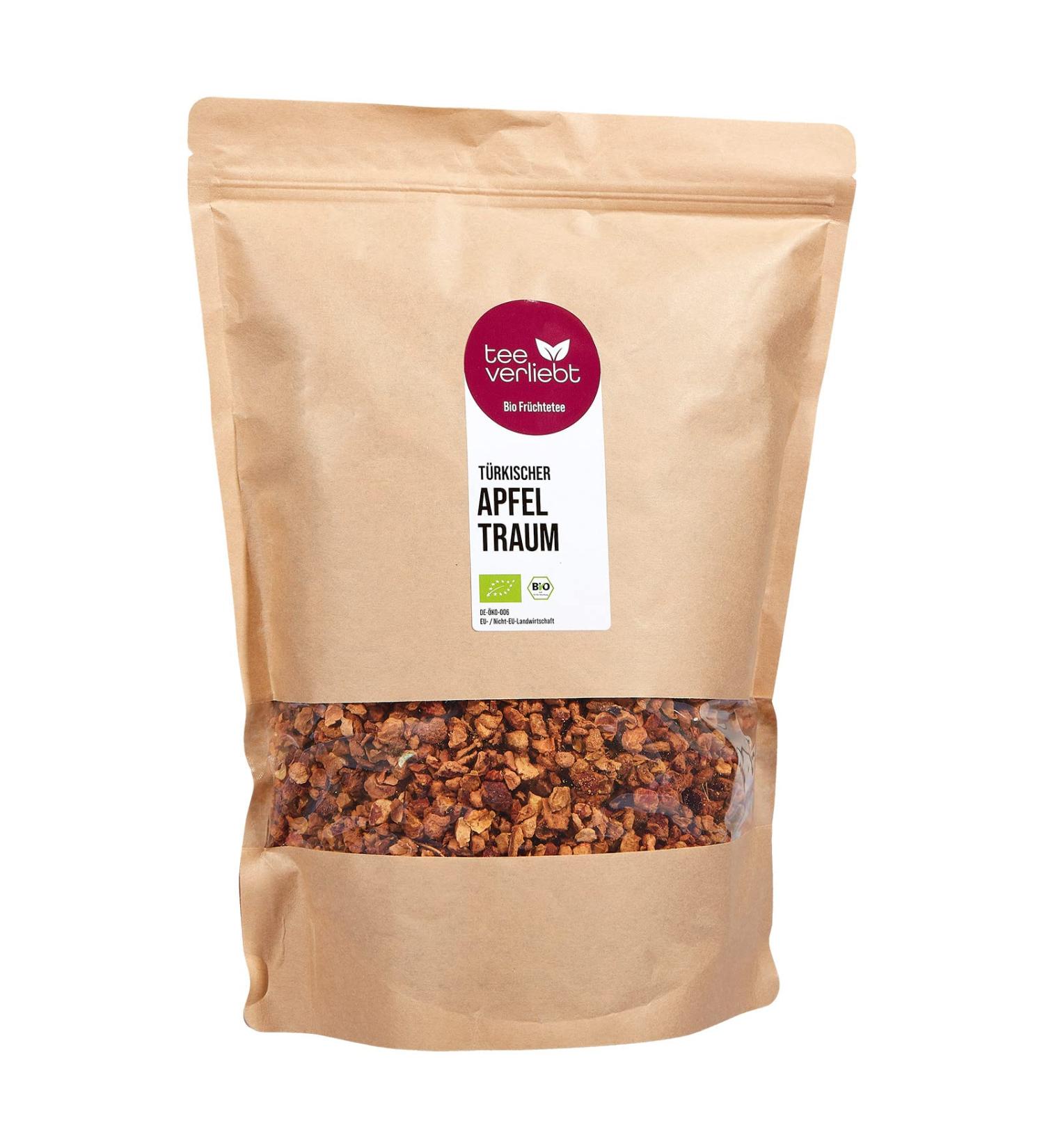 FRUTEG Turkish Apple Dream Organic 1000 g | Loose Tea Made of fine Apple bit - Controlled Biological Cultivation | Delicious Apple Tea Organic - Fruit Tea Caffeine Free | Turkish Apple Tea Loose 1 kg - Buy Online on SooperMarket.com