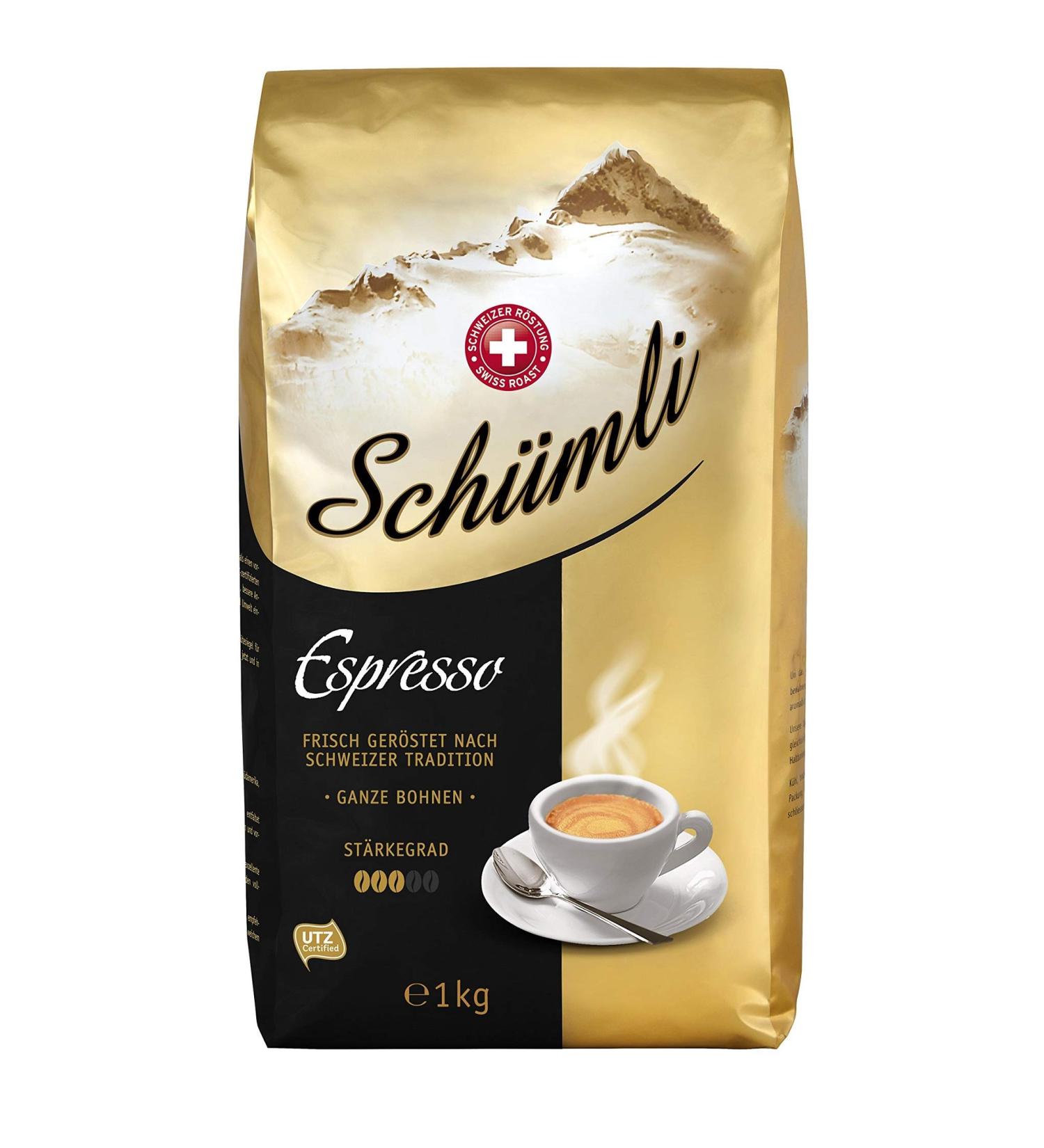 Sch mli Espresso Whole Coffee Beans 1kg - UTZ Certified Medium Roast - Strength 3/5 - International Shipping Available - Buy Online on SooperMarket.com