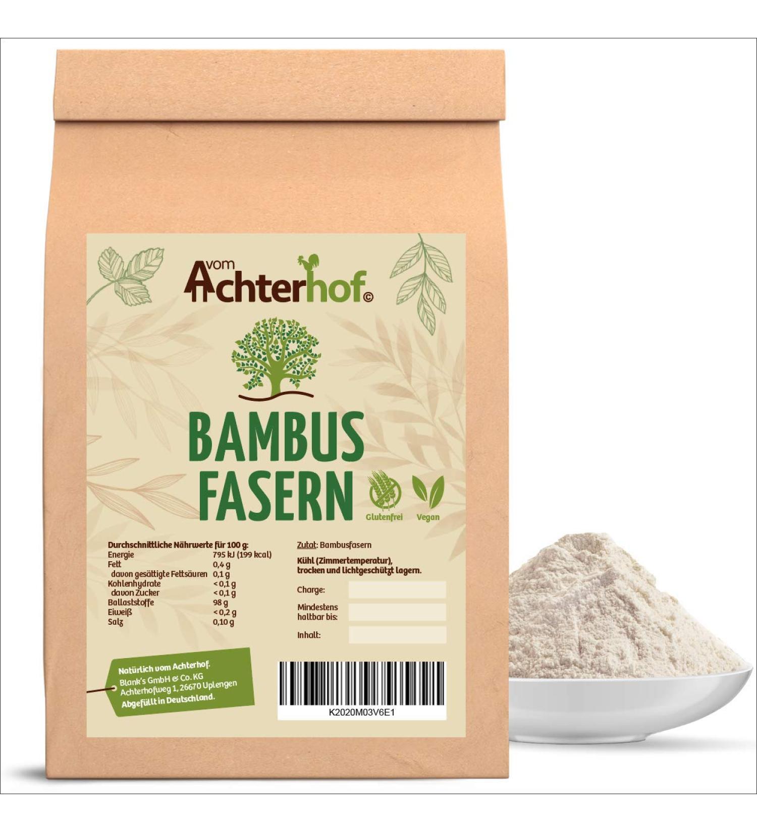 Bamboo Fiber Flour - 500g | Low Carb & Quality Control | Filler Flour | Directly from Achterhof - Buy Online on SooperMarket.com