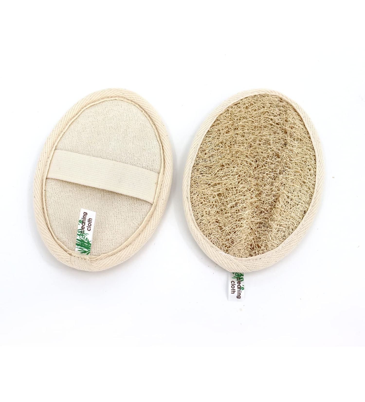 Natural Loofah Luffa Sponge Set for Exfoliating Face and Body - 2pcs - Buy Online on SooperMarket.com