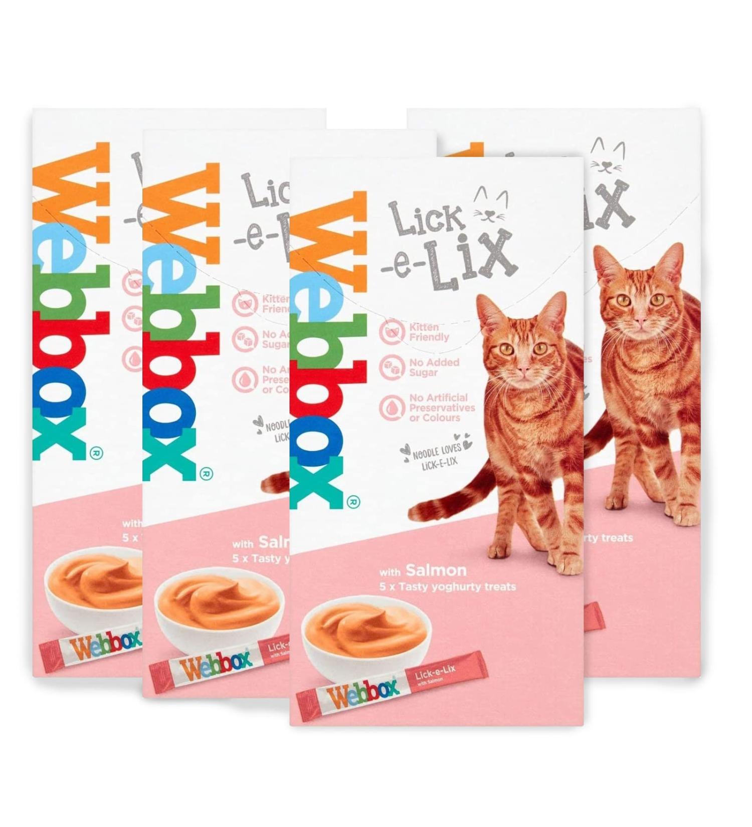 Webbox Cats Delight Lick E Lix Treats 4 Pack Contains 5 X Salmon Yoghurty Treats (20 Sachets)  - Buy Online on SooperMarket.com