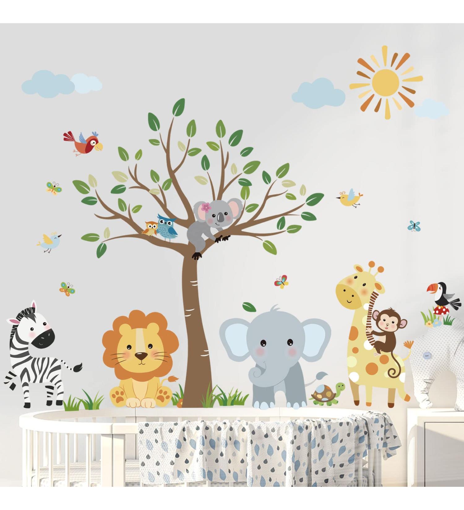 Decalmile Jungle Animals Wall Decals - Nursery and Kids Room Wall Stickers - Buy Online on SooperMarket.com
