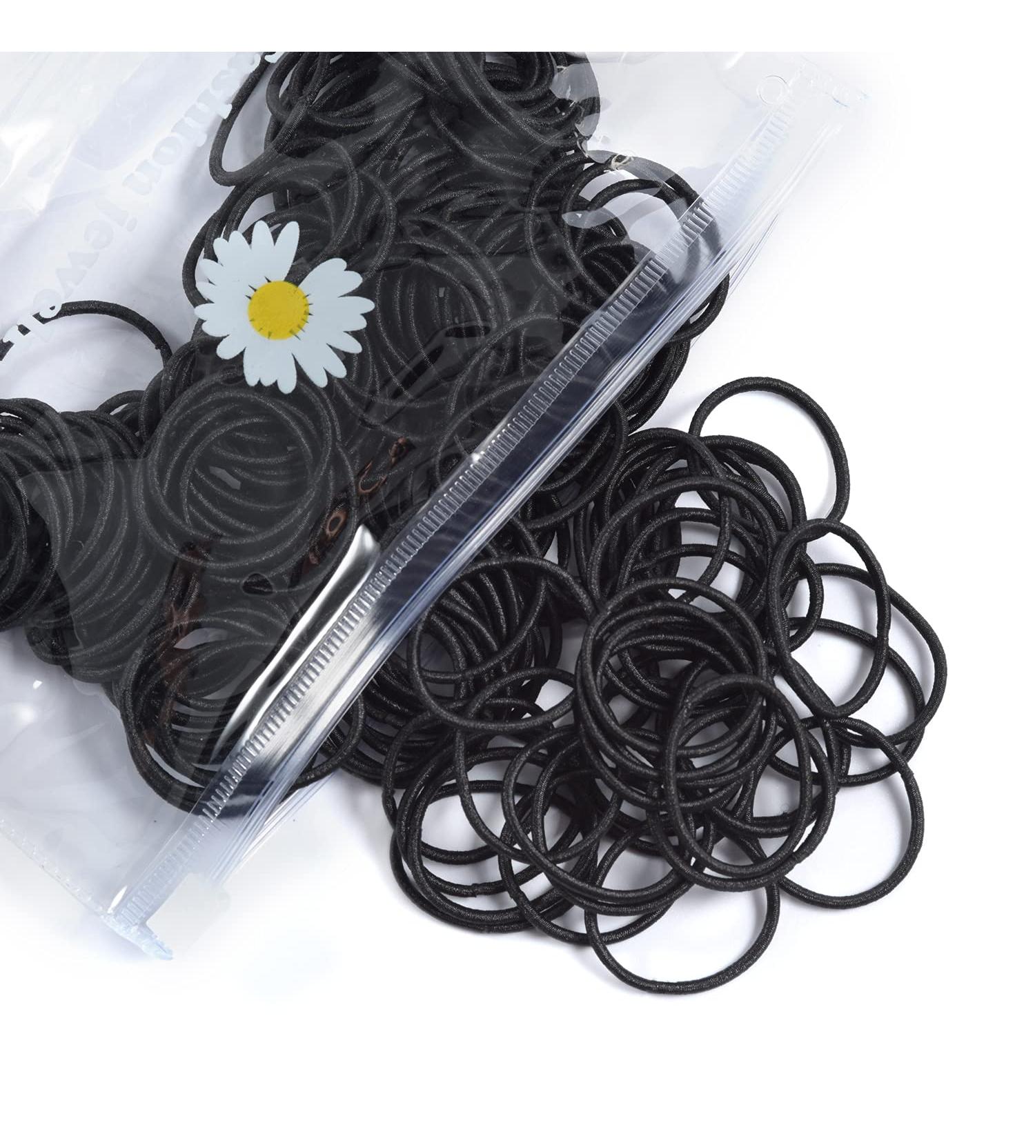 100 PCS Youxuan Small Hair Elastics for Girls - Soft & Comfy Black Rubber Bands - Buy Online on SooperMarket.com