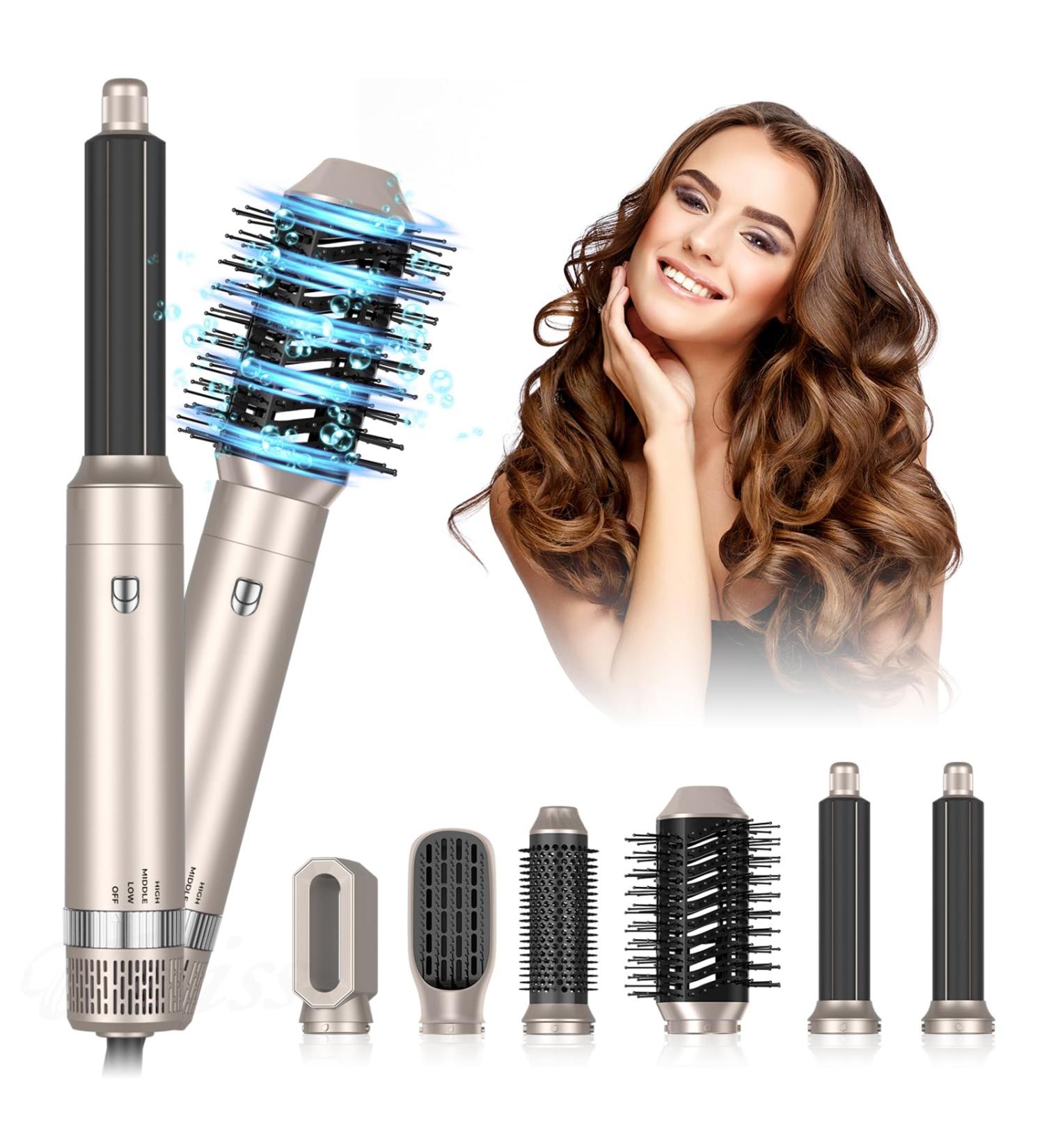 6-in-1 Hair Dryer Brush & Styling Tool | Automatically Curl Straighten & Blow Dry for All Hair Types - Buy Online on SooperMarket.com