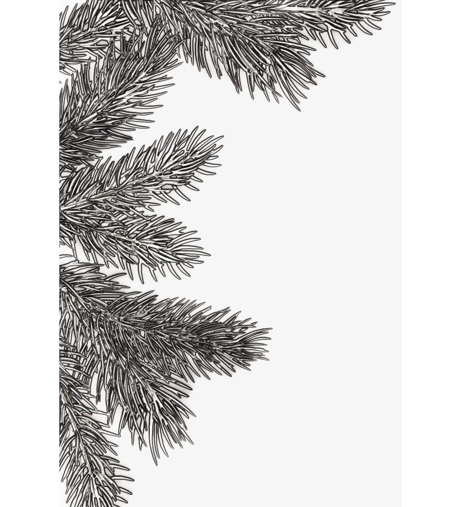 Sizzix 3-D Texture Fades Folder Pine Branches by Tim Holtz | 666048 | Chapter 4 2022 Emboss  Grey