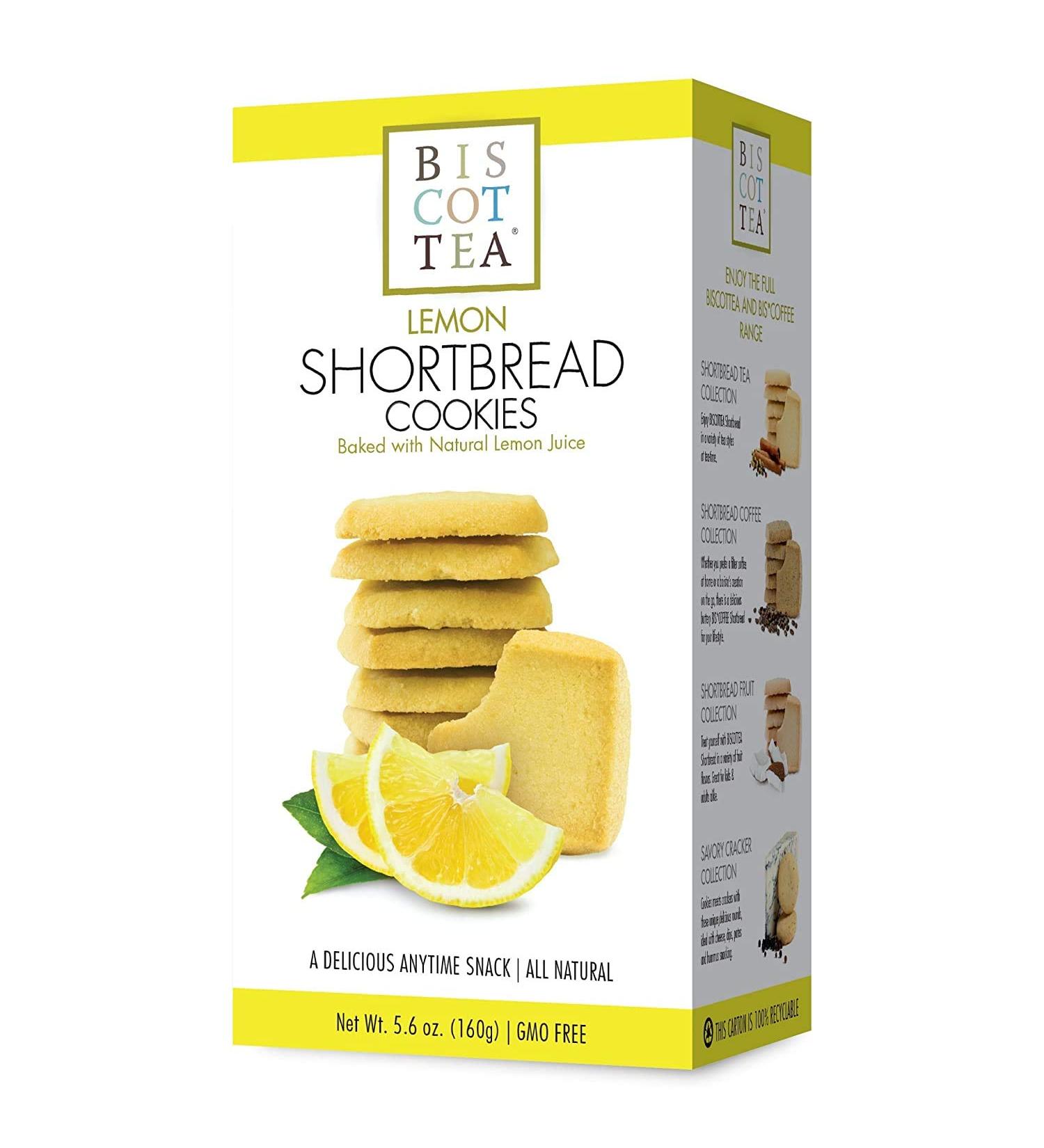 BISCOTTEA Lemon Shortbread Cookie (8 Cookies) Lemon 5.6 Ounce (Pack of 1)
