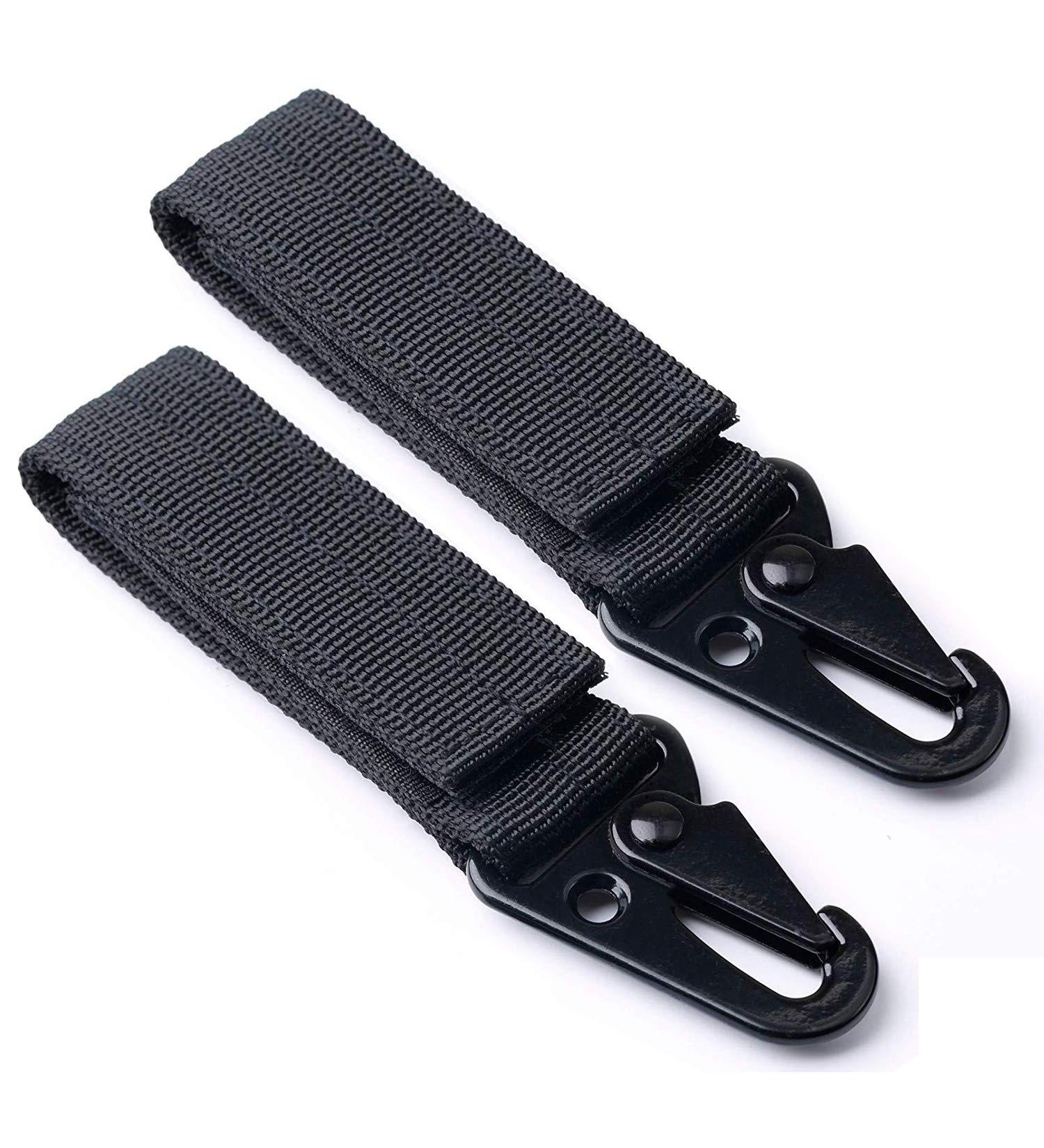 Selighting Tactical Carabiner - 2 PCS Molle Belt Snap Hook Keychain for Molle Bag & Outdoor Activities - Black - Buy Online on SooperMarket.com