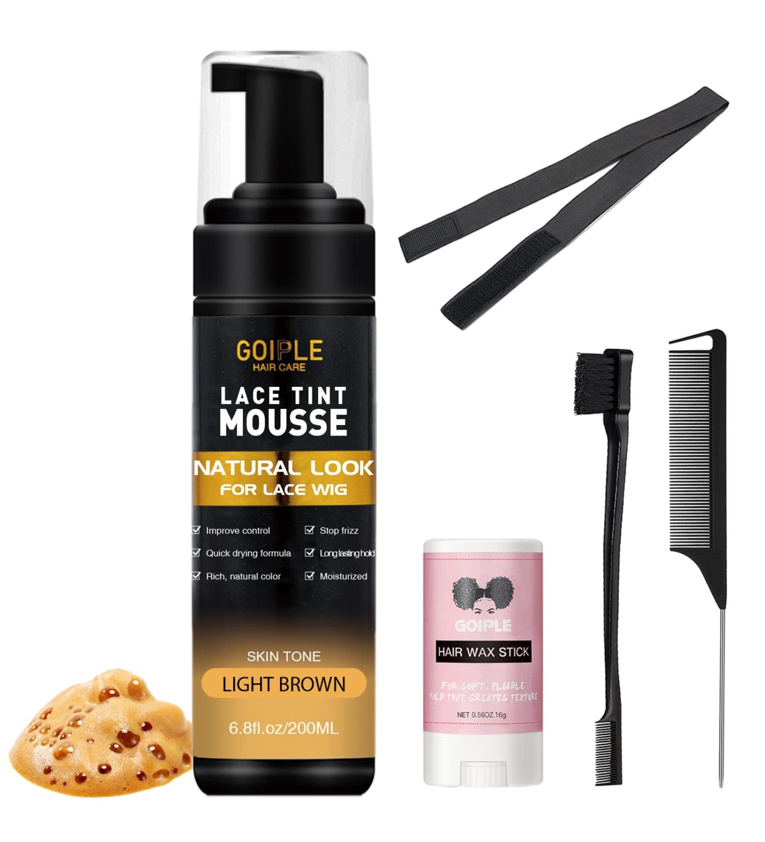 Lace Tint Melting Hair Mousse 6.8 fl oz - Natural Finish for Women's Hair Wigs & Hairpieces - Light Brown - Buy Online on SooperMarket.com