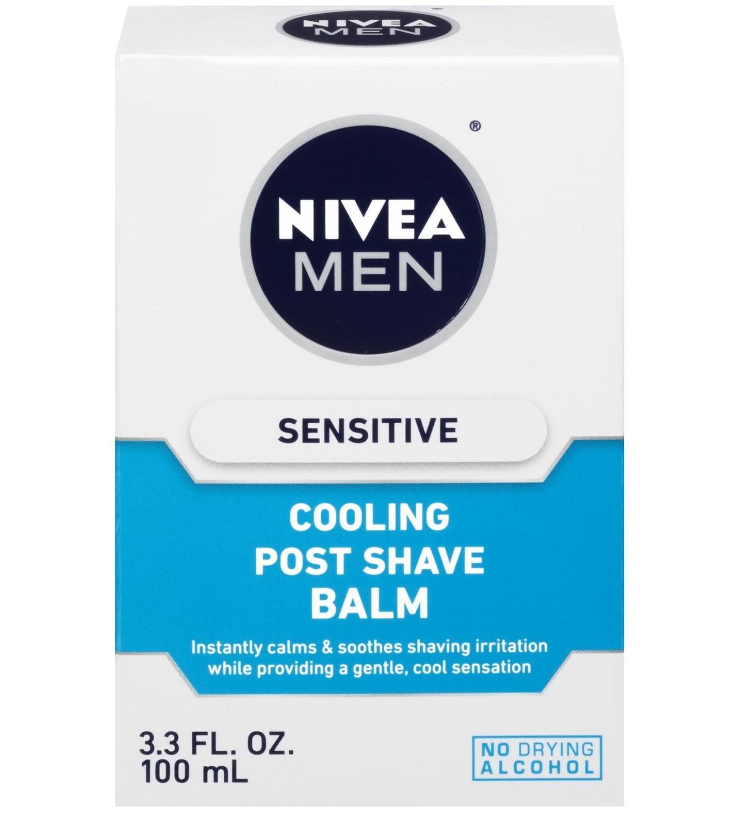 Nivea For Men Sensitive Cooling Post Shave Balm 3.3 oz - Soothes & Cools Skin - Buy Online on SooperMarket.com