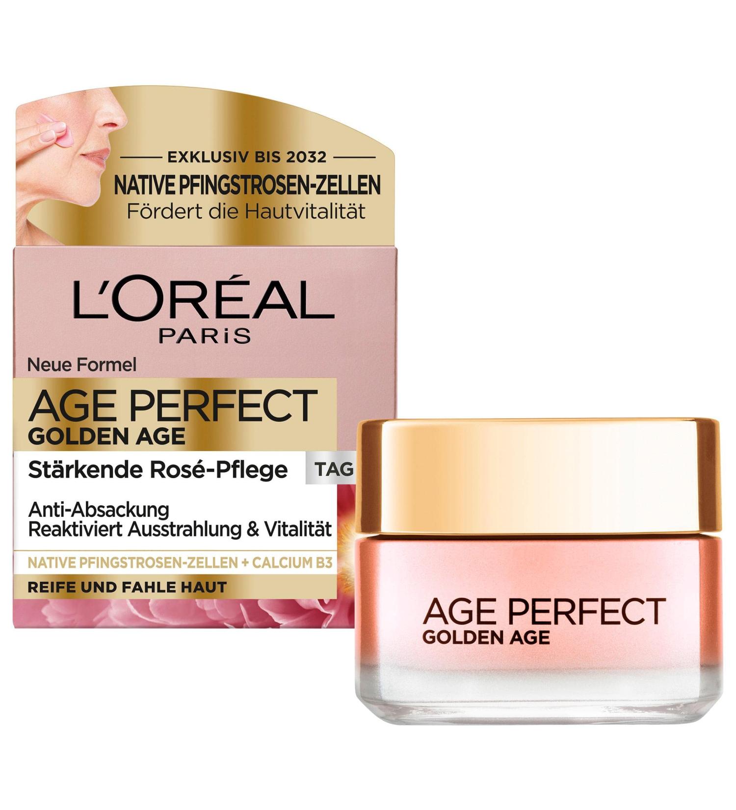 L'Or al Paris Age Perfect Golden Age Day Care - Anti-Aging Facial Cream for Mature & Pale Skin with Peony Extract 50ml - Buy Online on SooperMarket.com