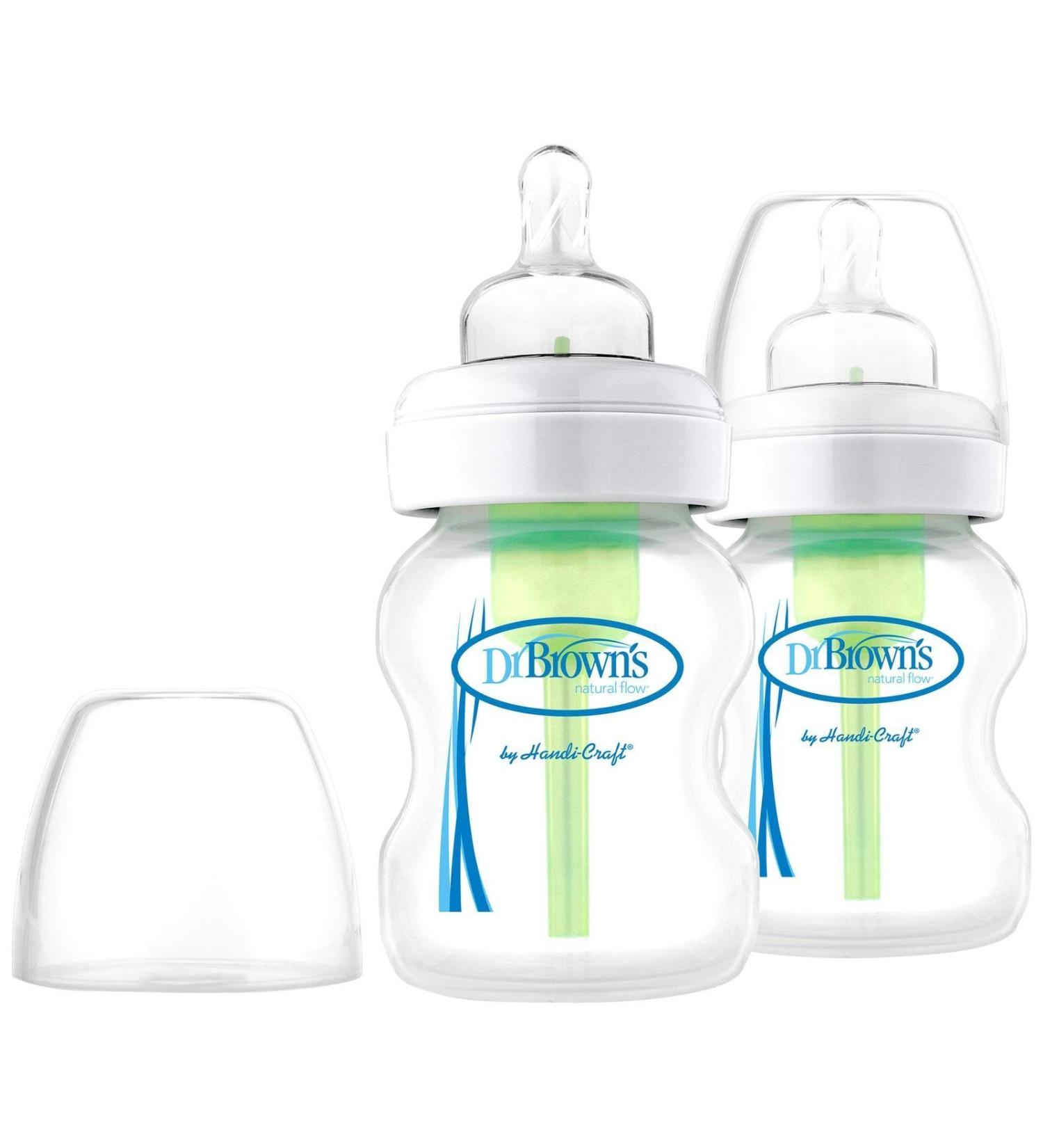 Dr. Brown's Options Wide Neck Glass Bottles 5oz - BPA-Free & Anti-Colic - Buy Online on SooperMarket.com