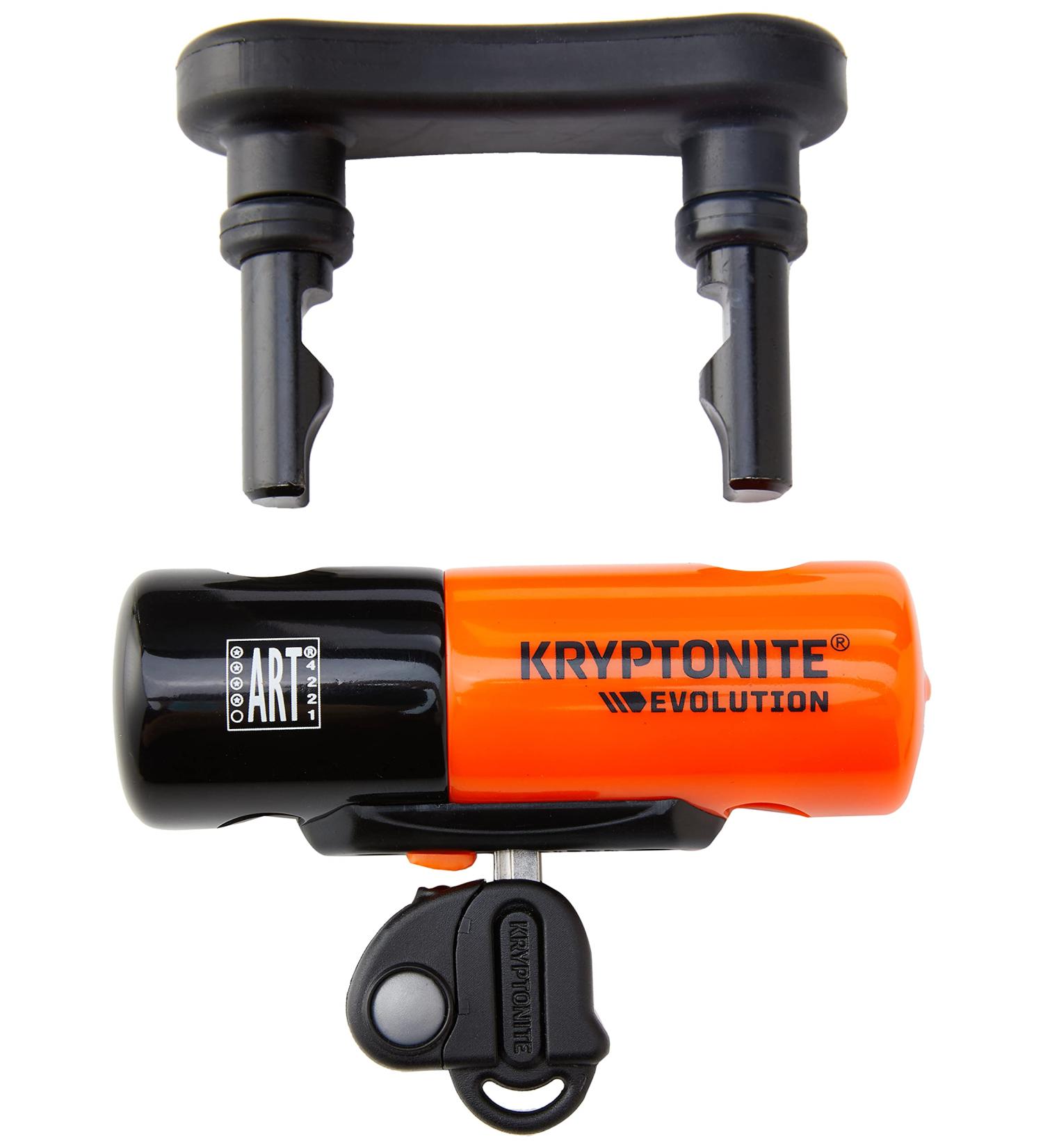 Kryptonite Evolution Compact Disc Lock- Orange 13mm Hardened Steel Shackle with 3 Stainless Steel Keys - Buy Online on SooperMarket.com