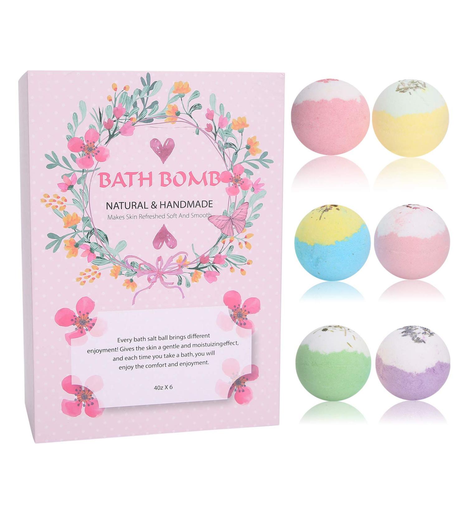 Handmade Bathing Ball Cleaner Gift Set - 6 Pieces for Dry Skin & Spa Baths | Perfect Birthday & Mother's Day Gift for Her & Him - Buy Online on SooperMarket.com