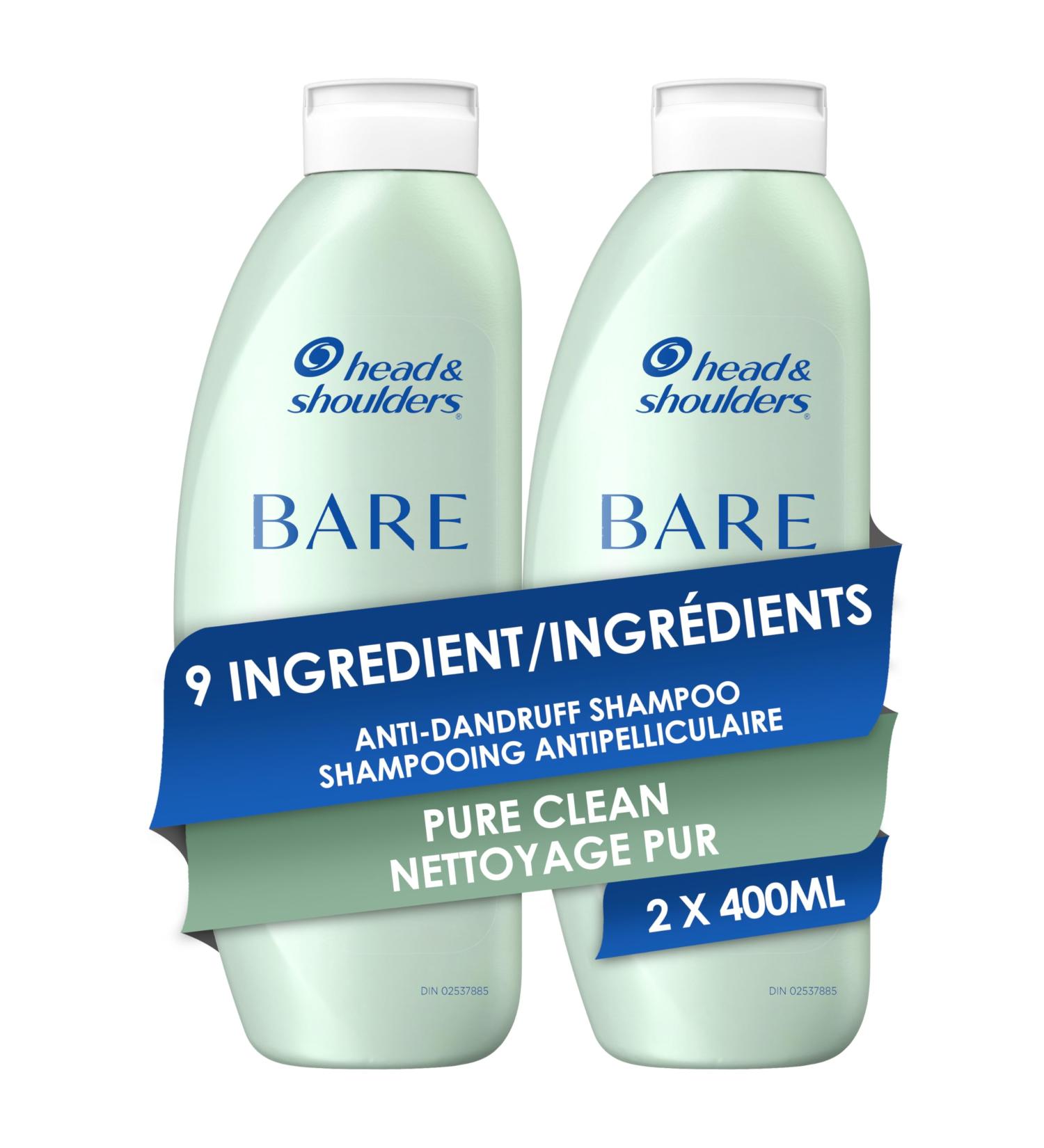 Head & Shoulders BARE Pure Clean Anti-Dandruff Shampoo Twin Pack 800 mL Total (400 mL Each) - Buy Online on SooperMarket.com