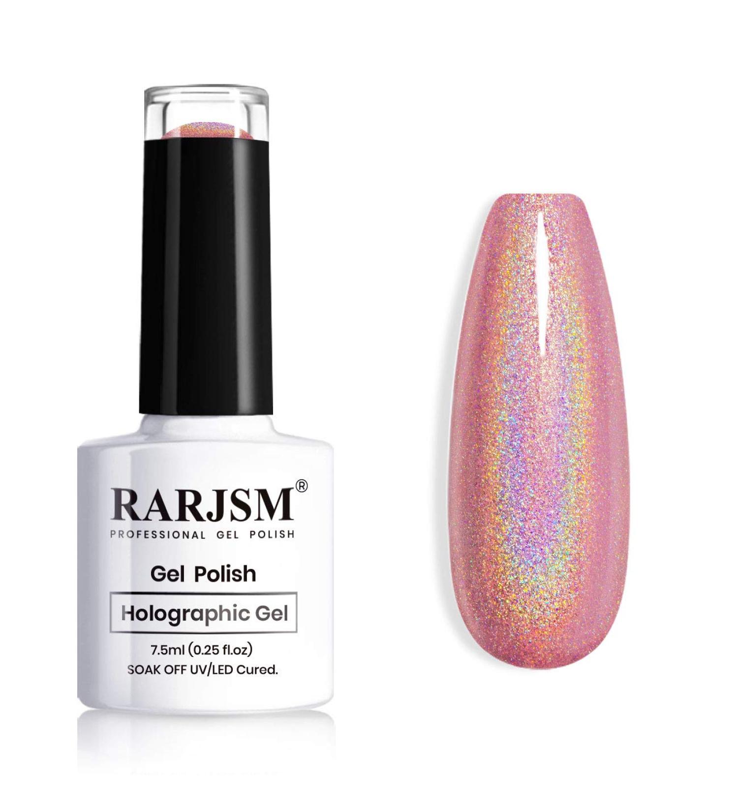 Holographic Mermaid Unicorn Glitter Gel Nail Polish - RAR73 (Rose Gold) | Spring and Summer Ready - Buy Online on SooperMarket.com