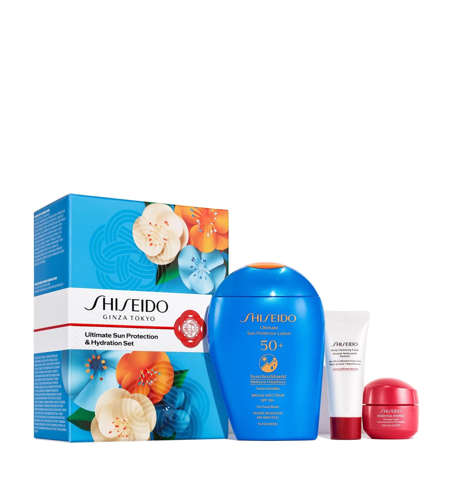 Shiseido Ultimate Sun Protection & Hydration Set - SPF 50+ Lotion Cleansing Foam & Hydrating Cream | Shop Internationally - Buy Online on SooperMarket.com