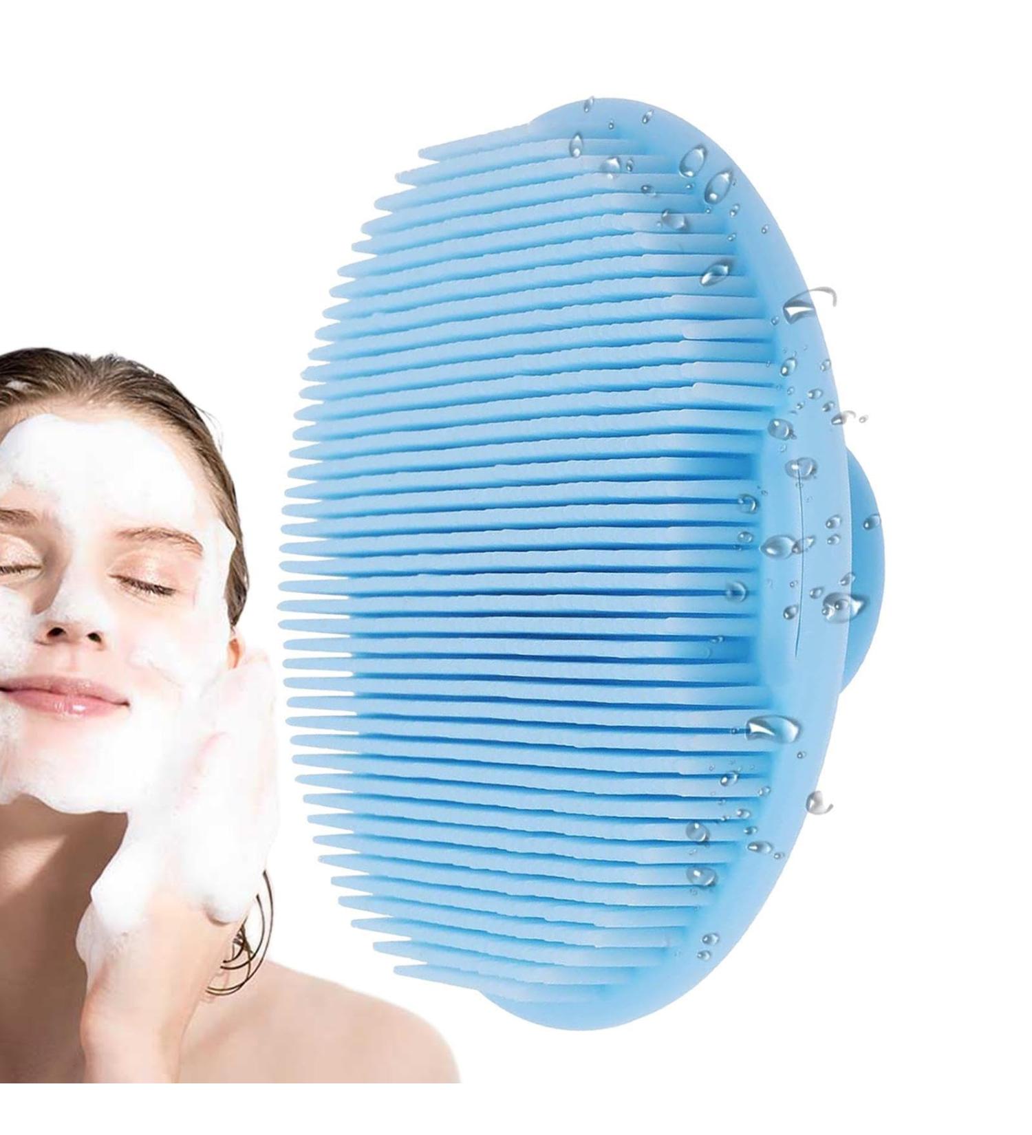 Facial Brush Multifunctional Silicone Face Scrubber Hand Scrubber Waterproof Facial Cleansing Brushes for Skin Cleansing for Deep Cleansing Virtcooy Blue - Buy Online on SooperMarket.com