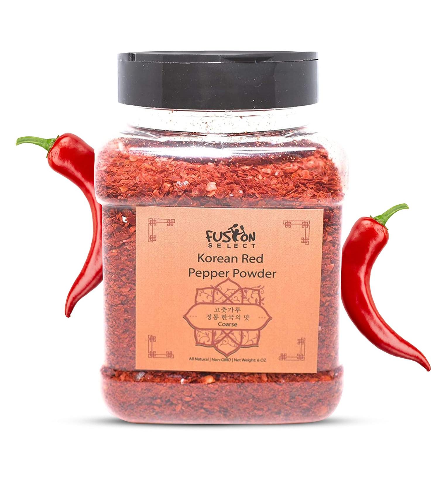 Fusion Select Korean Premium Non-GMO Gluten Free Red Chili Pepper Flakes Powder - Gochugaru for Kimchi Seasoning 6 Oz - Buy Online on SooperMarket.com