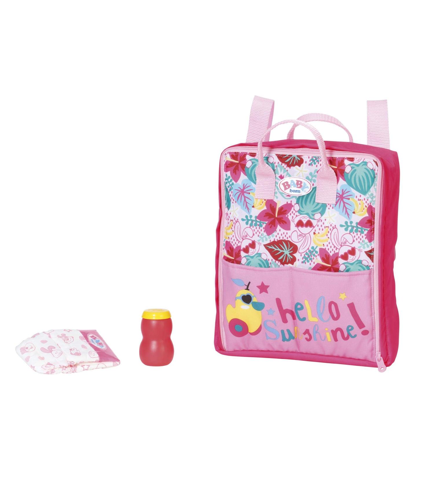 Zapf Creation BABY born Holiday Changing Backpack - Doll Accessories 43 cm Pink & Colorful | International Shipping Available - Buy Online on SooperMarket.com
