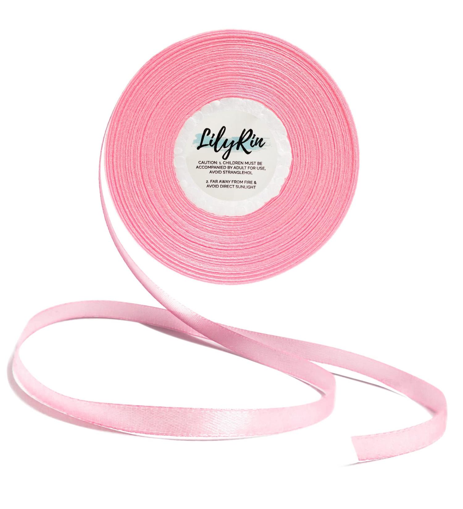 Pink Ribbon 1/4 36 Yards Satin Roll - Ideal for Scrapbooking, Weddings, Baby Showers, and More - Buy Online on SooperMarket.com