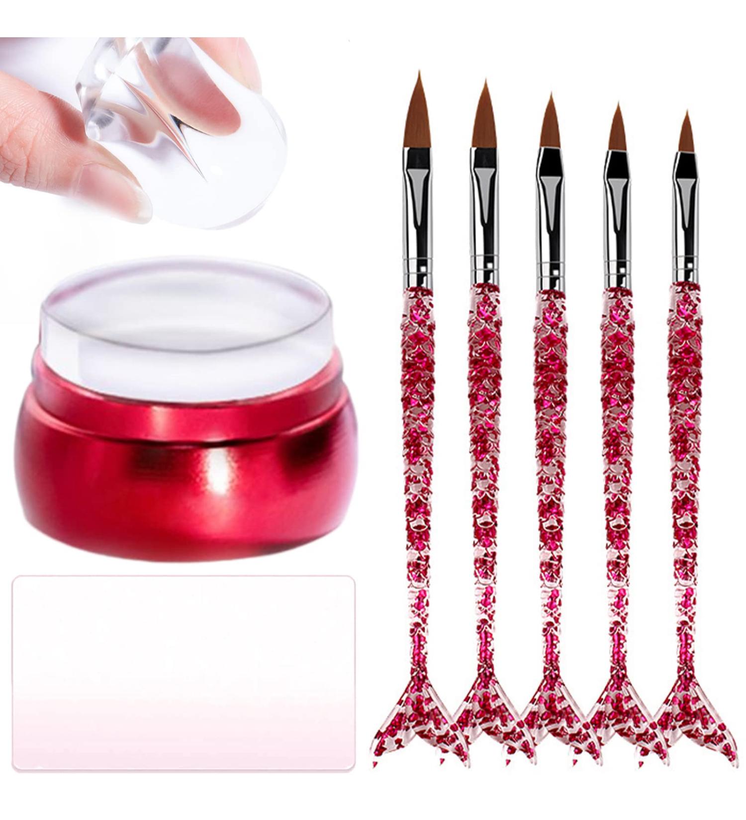 Clear Silicone Jelly Stamper Nail Dotting Pen Transparent Nail Stamper Scraper for French Tip Nails Art Design Manicure Tools (Set C) - Buy Online on SooperMarket.com