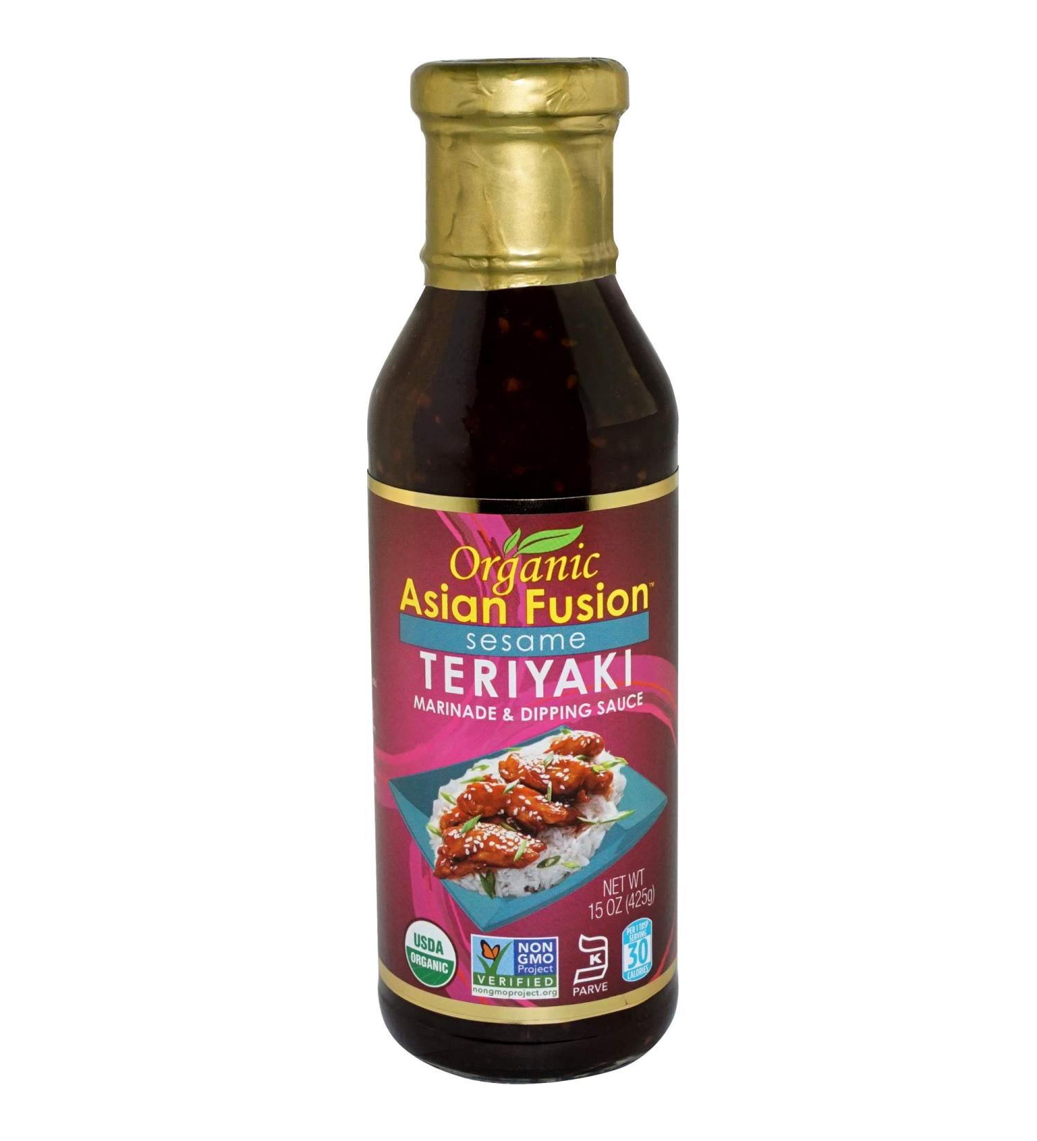 Organic Asian Fusion Sesame Teriyaki Sauce - Gluten Free, Non-GMO, 15 Oz | USDA Organic, Kosher Parve - Buy Online on SooperMarket.com