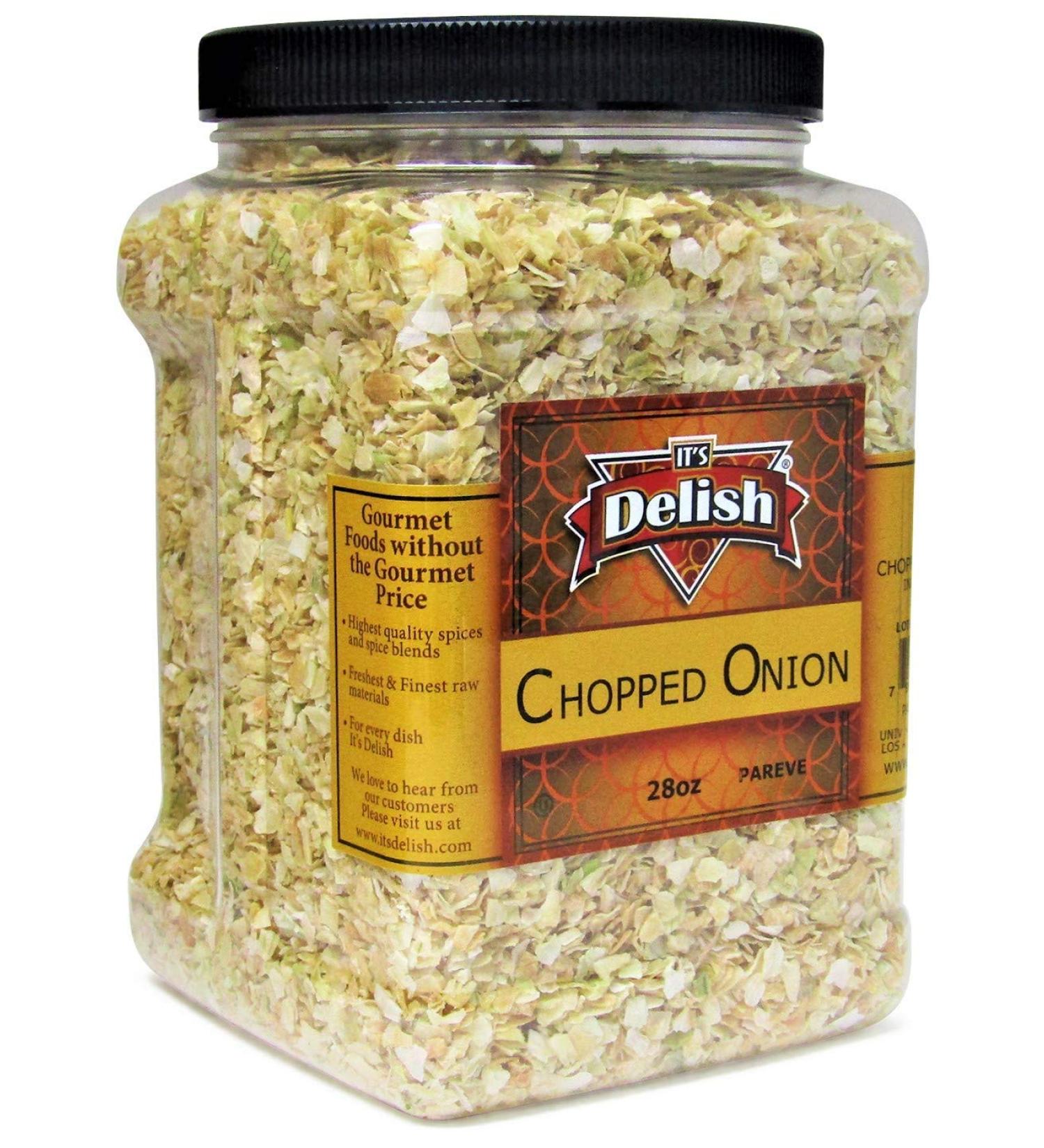 Dried Chopped Onion by Its Delish - Premium 28 Oz Jumbo Jar | All Natural & Preservative-Free | Certified Kosher - Buy Online on SooperMarket.com