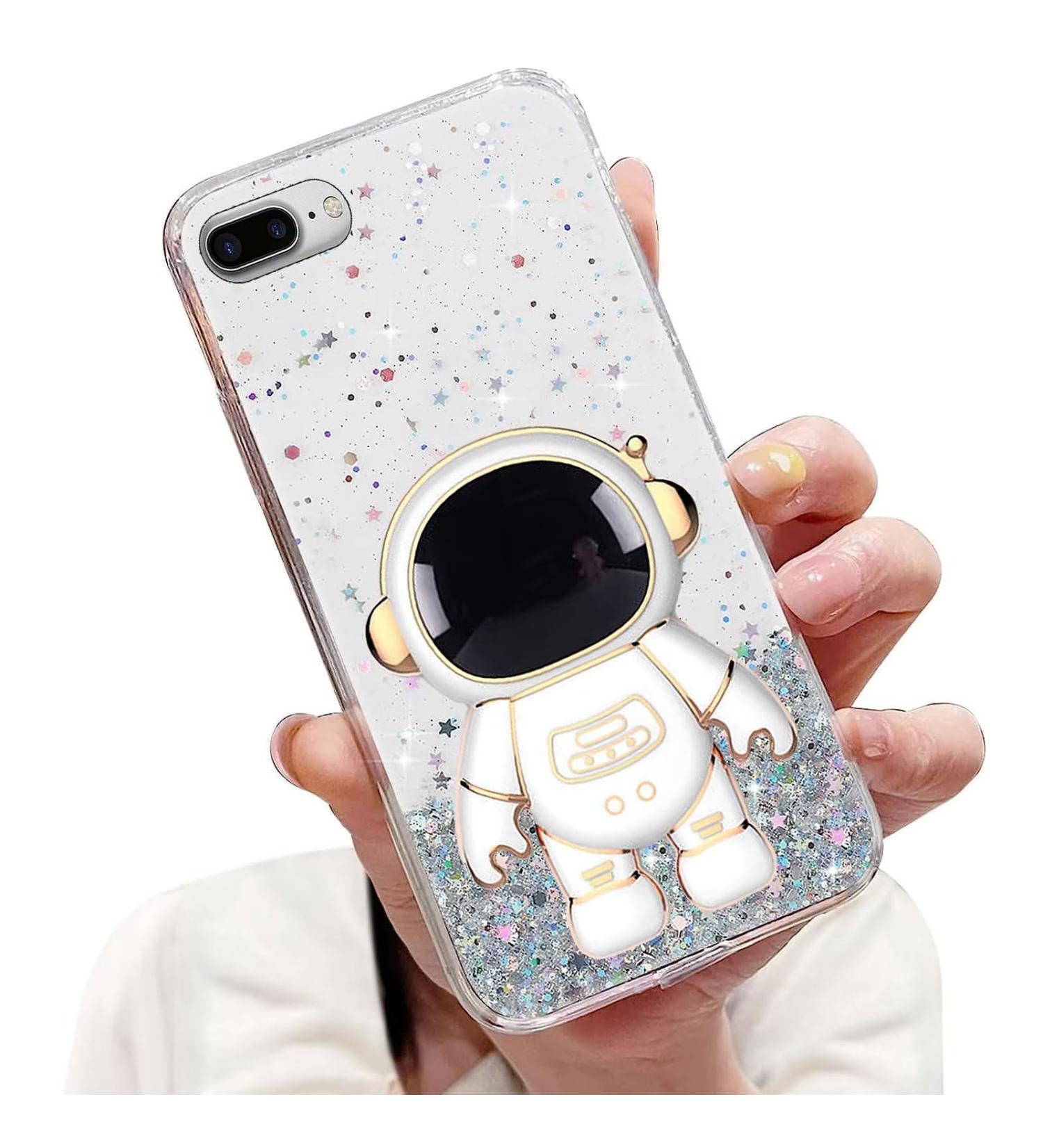 Buy Tivenfezk Nadoli for iPhone 7 Plus/8 Plus - Astronaut Hidden Stand Glitter Soft Silicone Case Transparent Bling Protection - Buy Online on SooperMarket.com