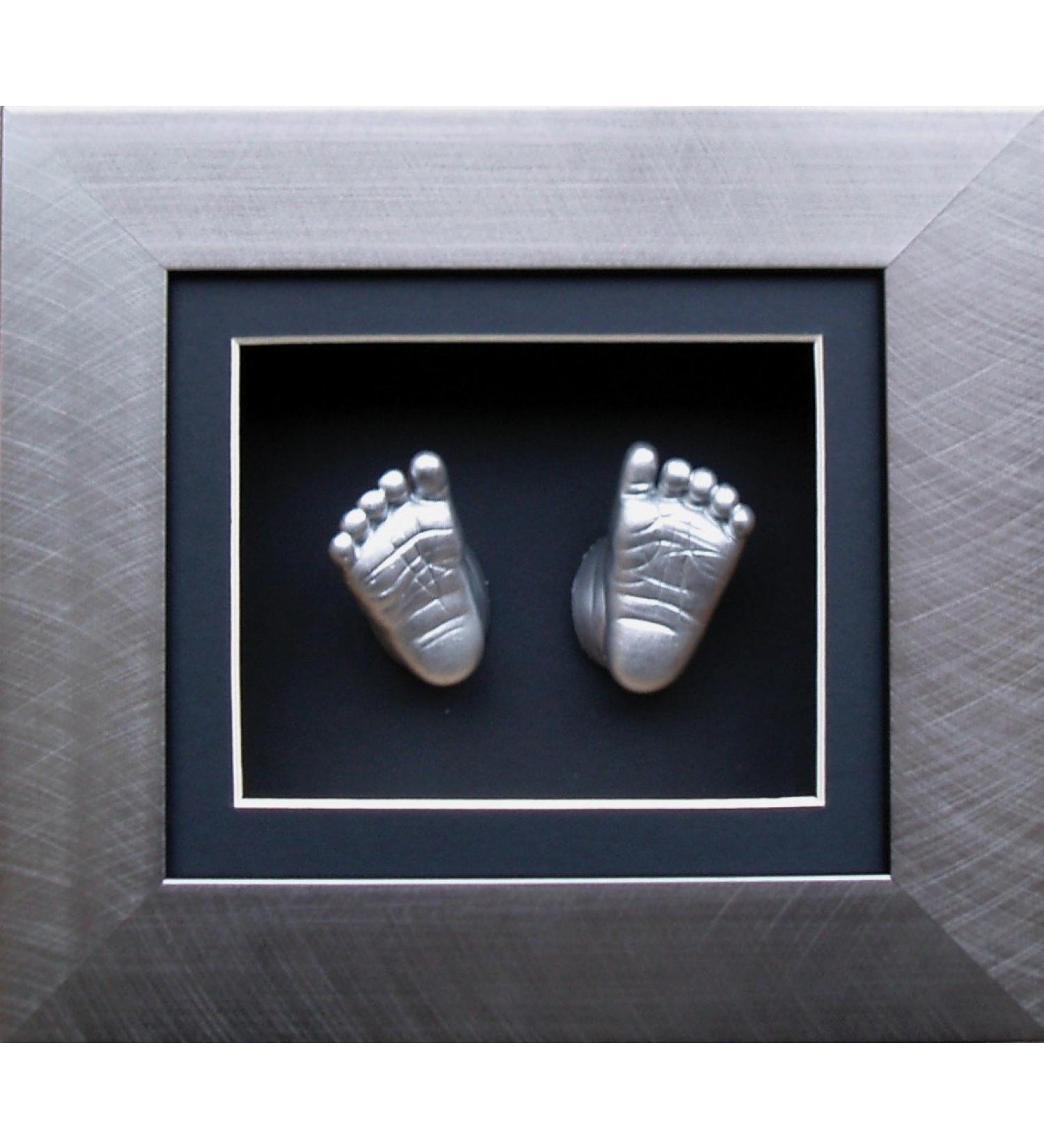 Anika-Baby BabyRice 6x5inch Baby Casting Kit in Brushed Pewter 3D Frame (Metallic Silver) - Buy Online on SooperMarket.com