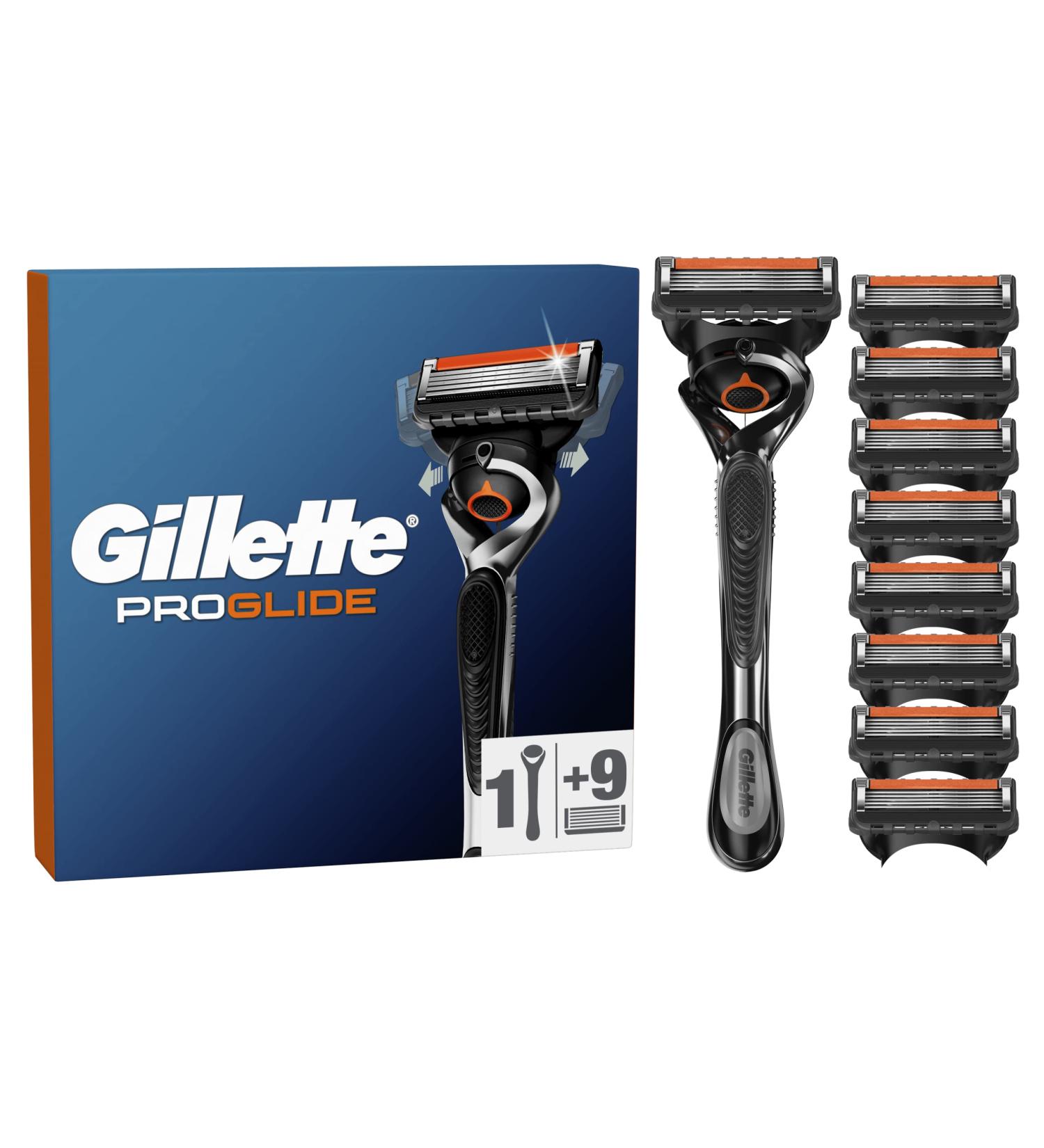 Gillette ProGlide Men's Razor + 9 Blade Refills with Precision Trimmer - Flexball Technology, 5 Anti-Friction Blades - Buy Online on SooperMarket.com